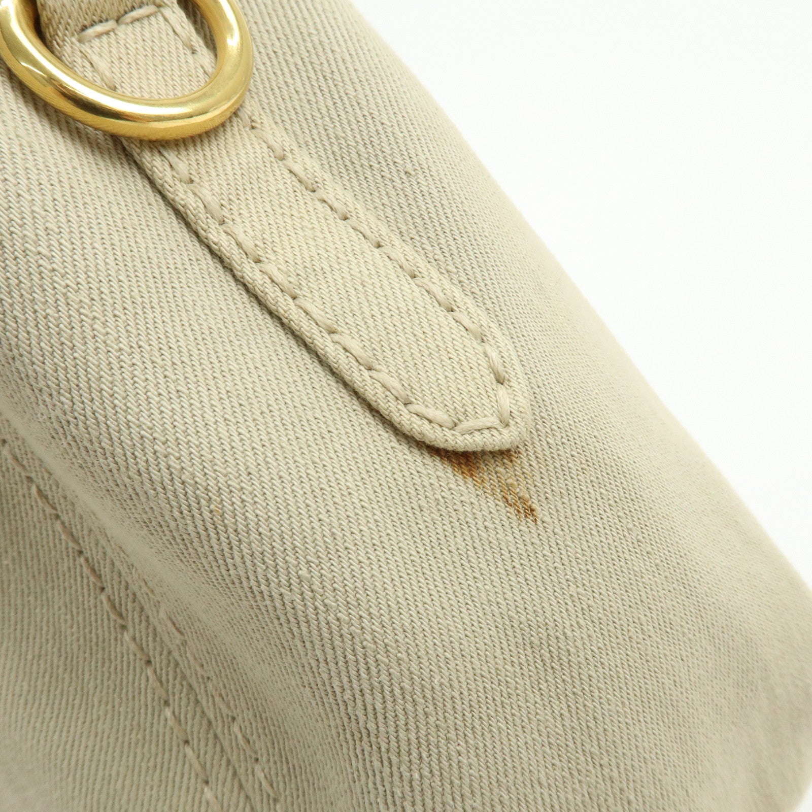PRADA Triangle Logo Canvas 2Way Bag Tote Shoulder Bag Beige BN2069