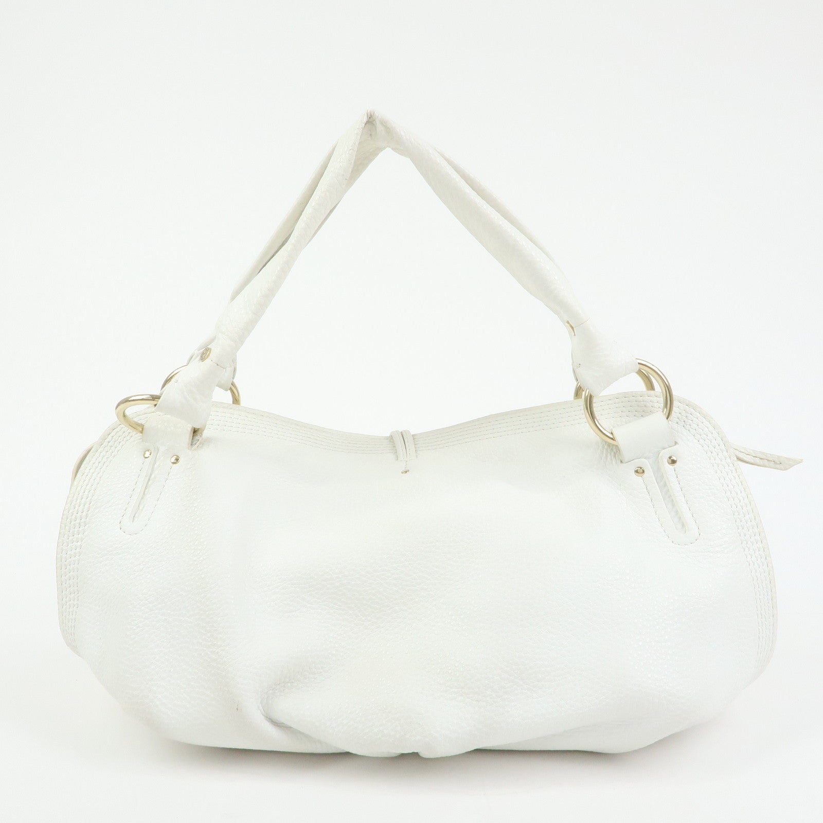 Celine Bittersweet Leather Shoulder Bag Hand Bag Hobo Bag White