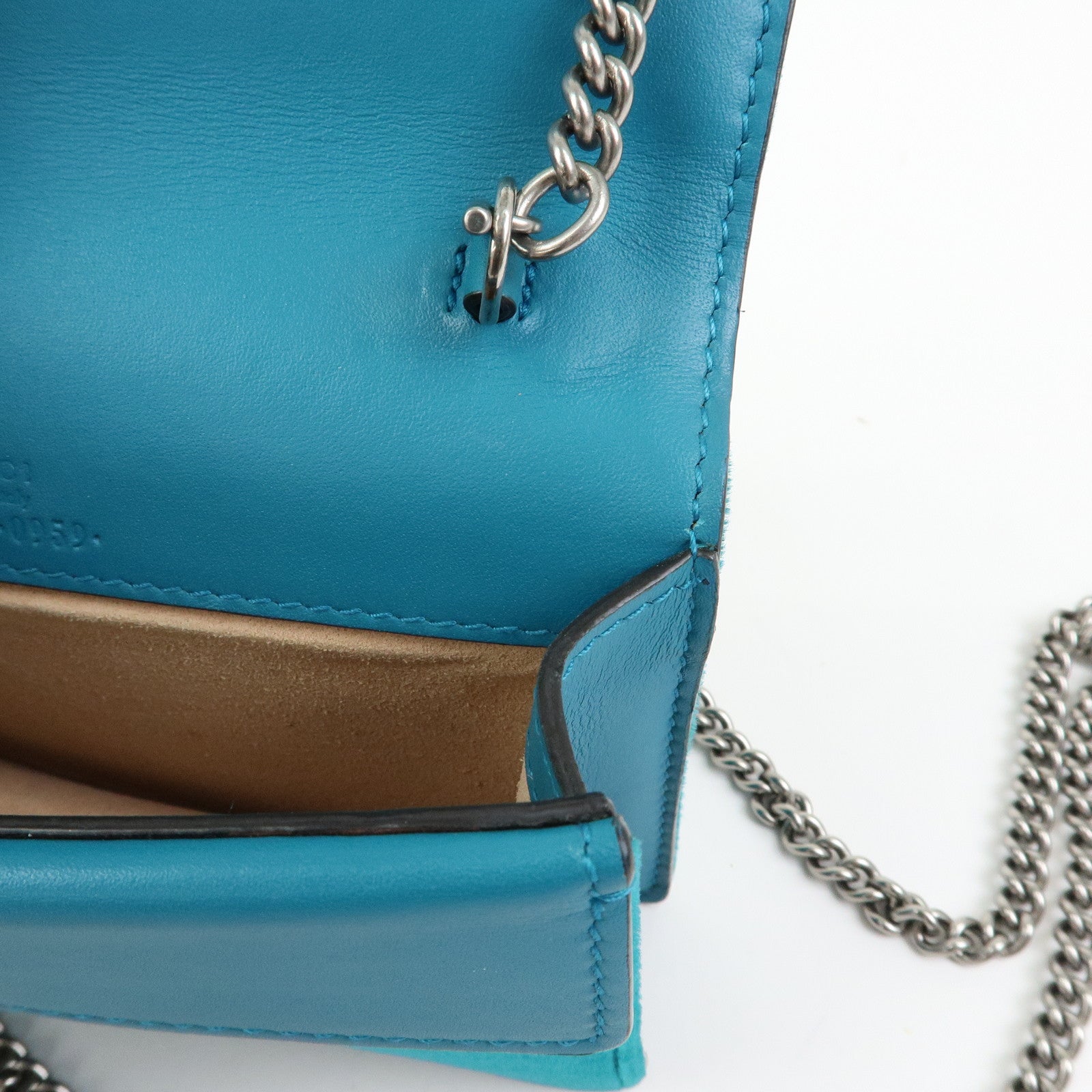 GUCCI Dionysus Super Mini Bag Velour Chain Shoulder Bag Green 476432
