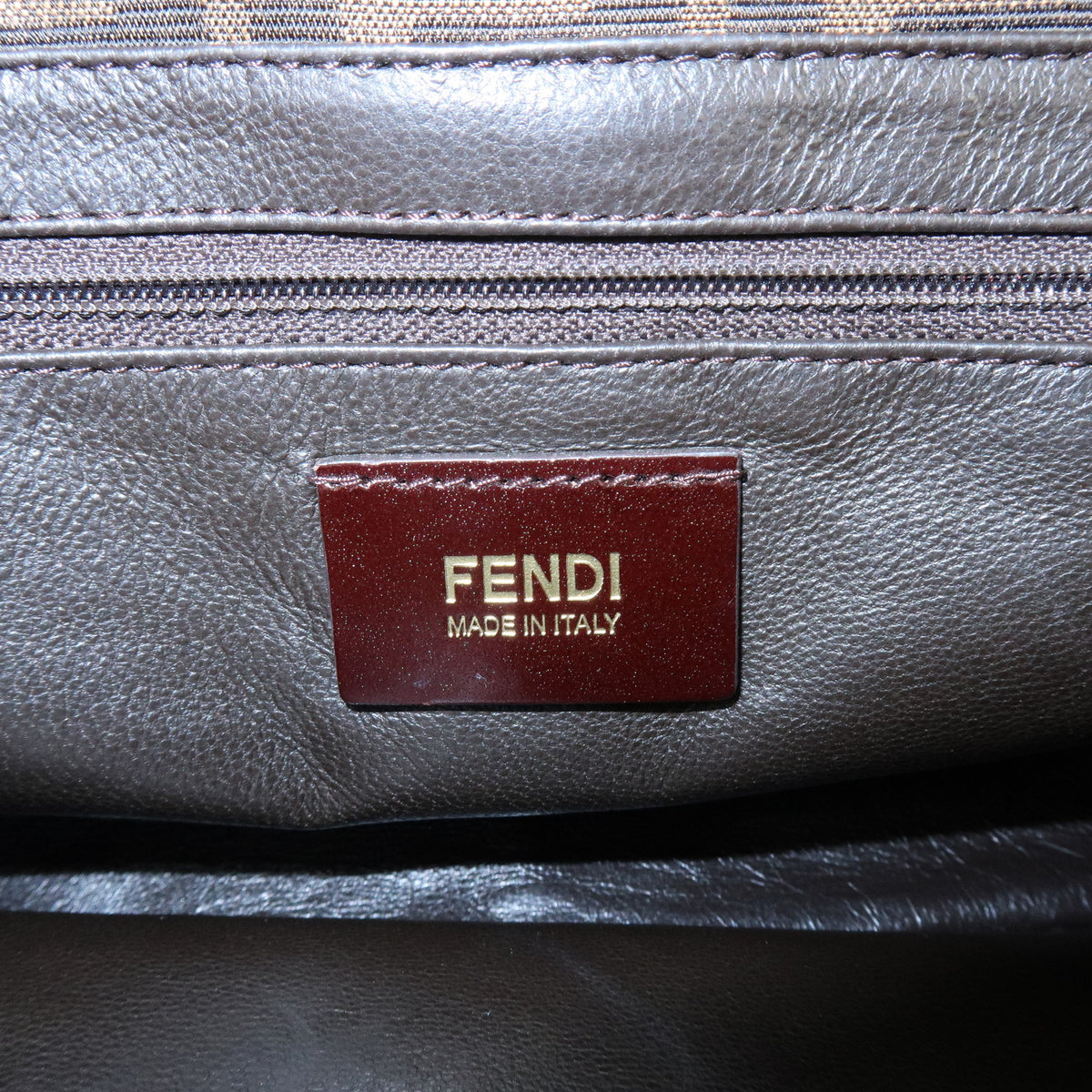 FENDI Zucca Canvas Leather Shoulder Bag Crossbody Bag Brown 8BT169