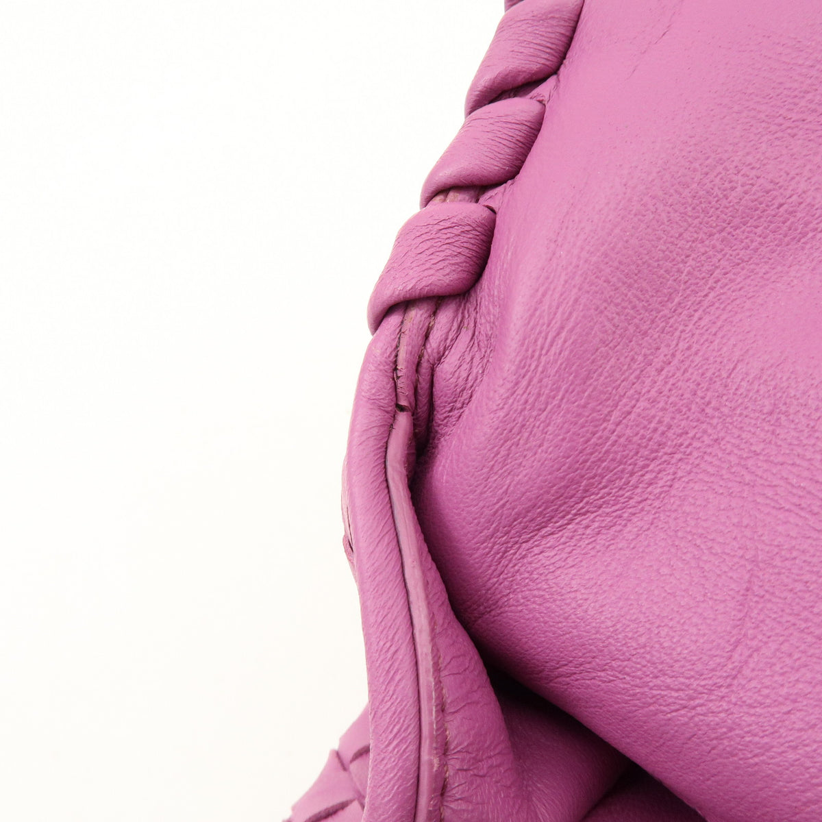 BOTTEGA VENETA Intrecciato Leather Chain Shoulder Bag Purple