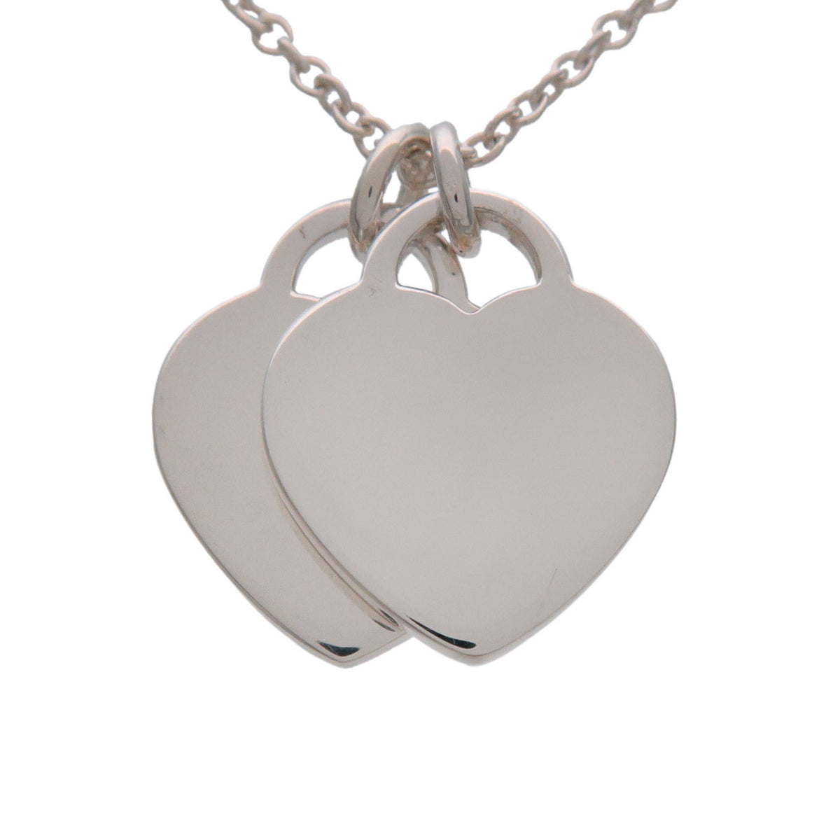 Tiffany & Co Return to Tiffany Mini Double Heart Tag Necklace SV925