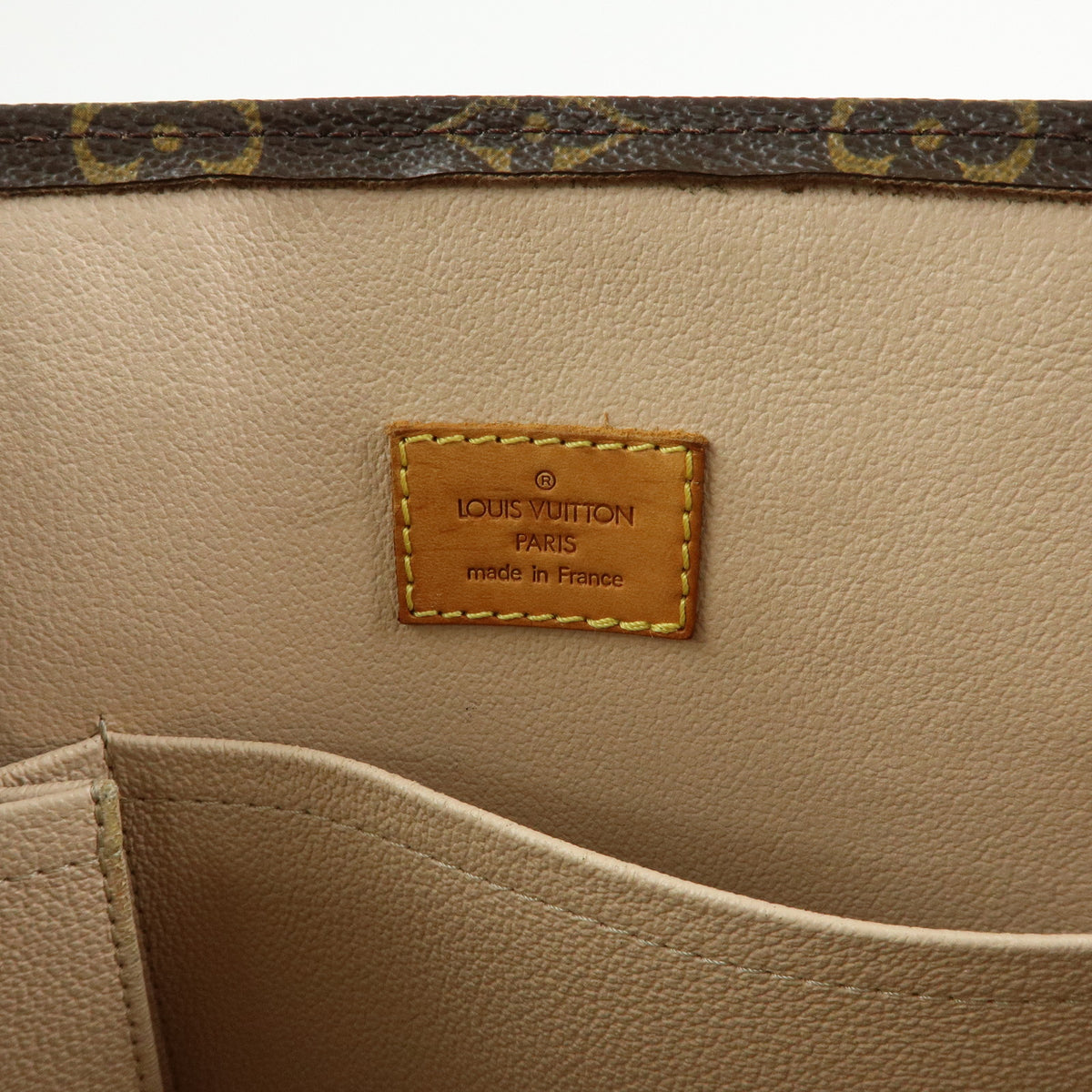 Louis Vuitton Monogram Sac Plat Tote Bag Hand Bag Brown M51140
