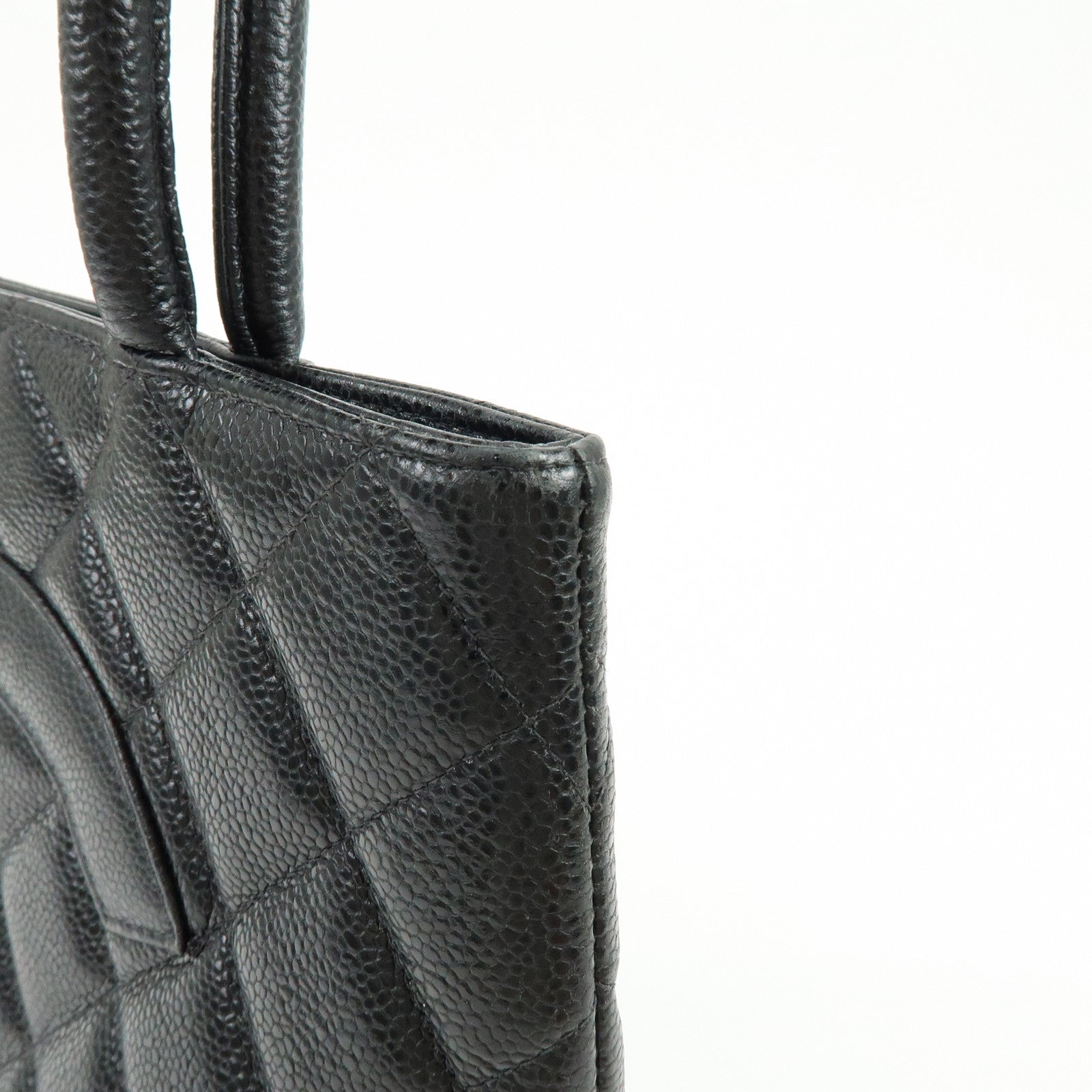 CHANEL Matelasse COCO Mark Medallion Tote Bag Hand Bag Black A01804