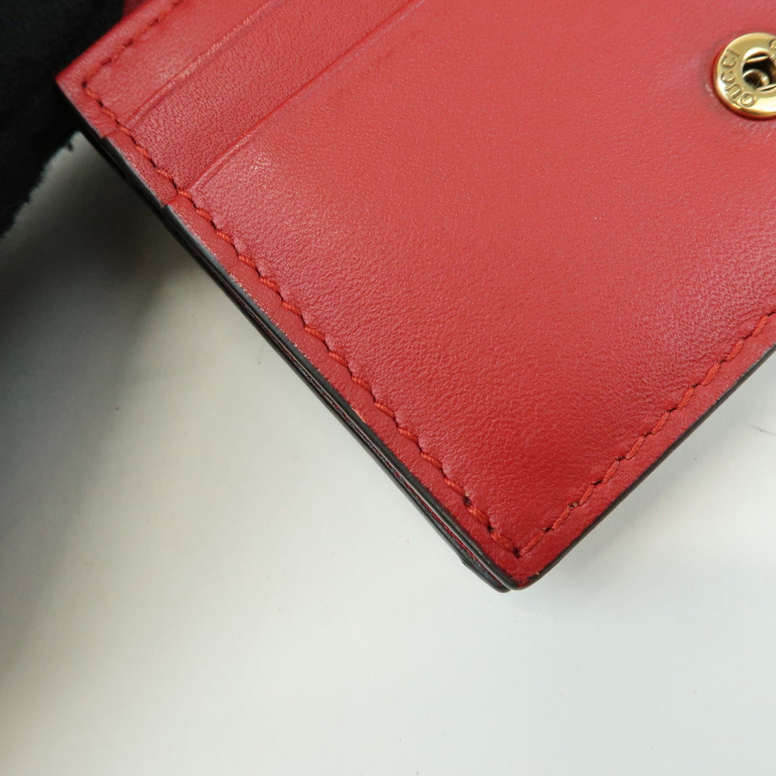 GUCCI Interlocking G Cherry GG Supreme Compact Wallet Beige 476050