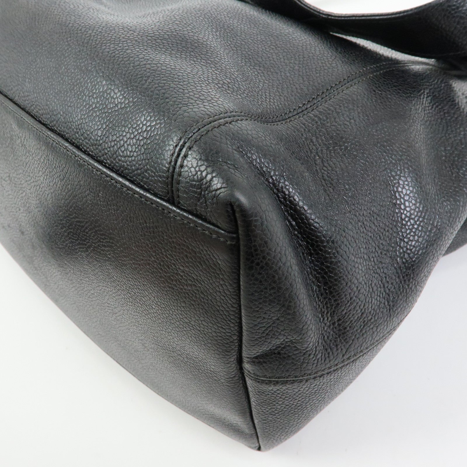 CHANEL COCO Mark Caviarskin Shoulder Bag Tote Bag Black