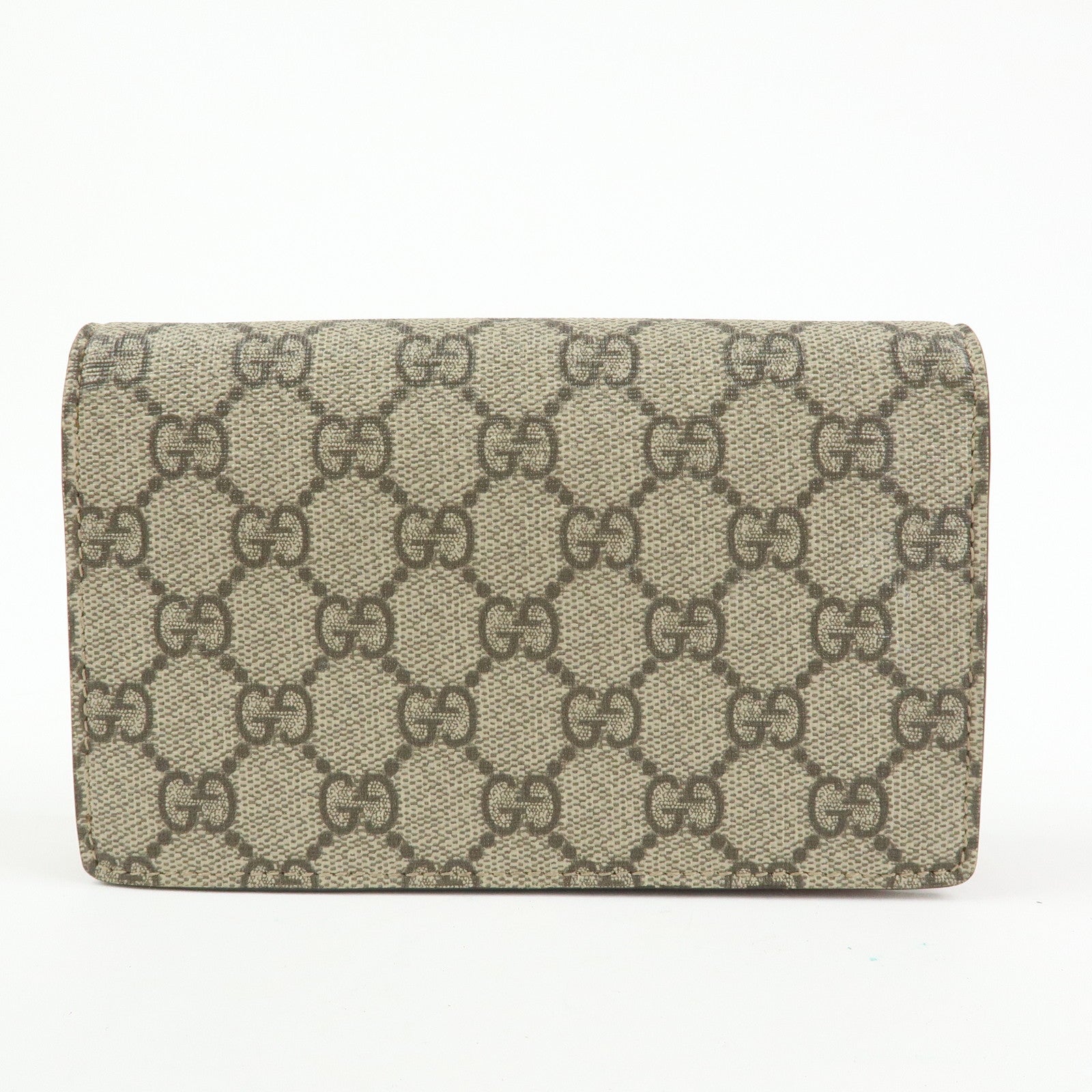 GUCCI Interlocking G GG Supreme Leather Chain Shoulder Bag Beige 481291