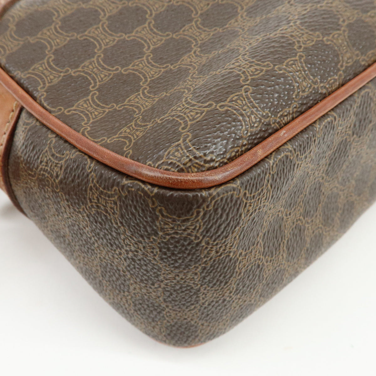 CELINE Macadam PVC Leather Shoulder Bag Crossbody Bag Brown