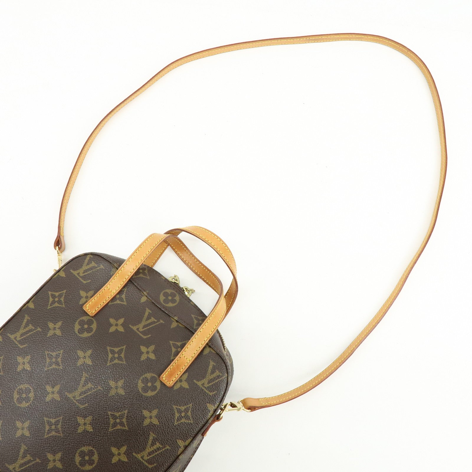 Louis Vuitton Monogram Spontini 2Way Shoulder Bag Hand Bag Brown M47500