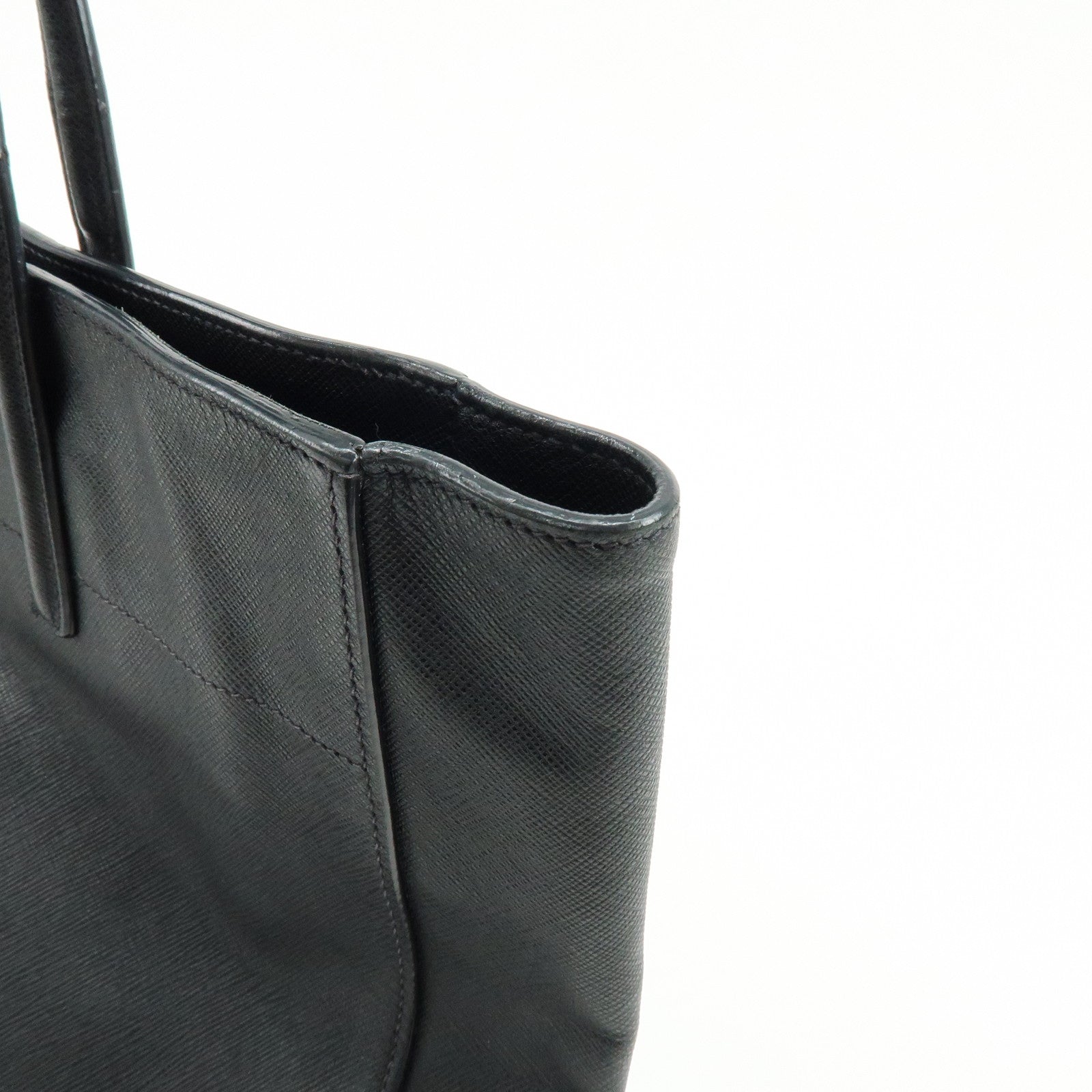 PRADA Triangle Logo Saffiano Leather 2Way Bag Shoulder Bag Black BN2666