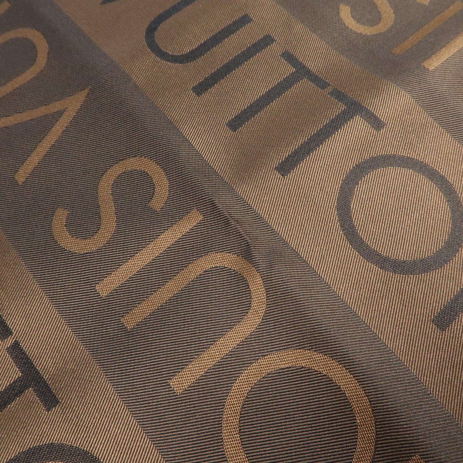 Louis Vuitton Logo Pattern Silk 100% Scarf Brown  70×70