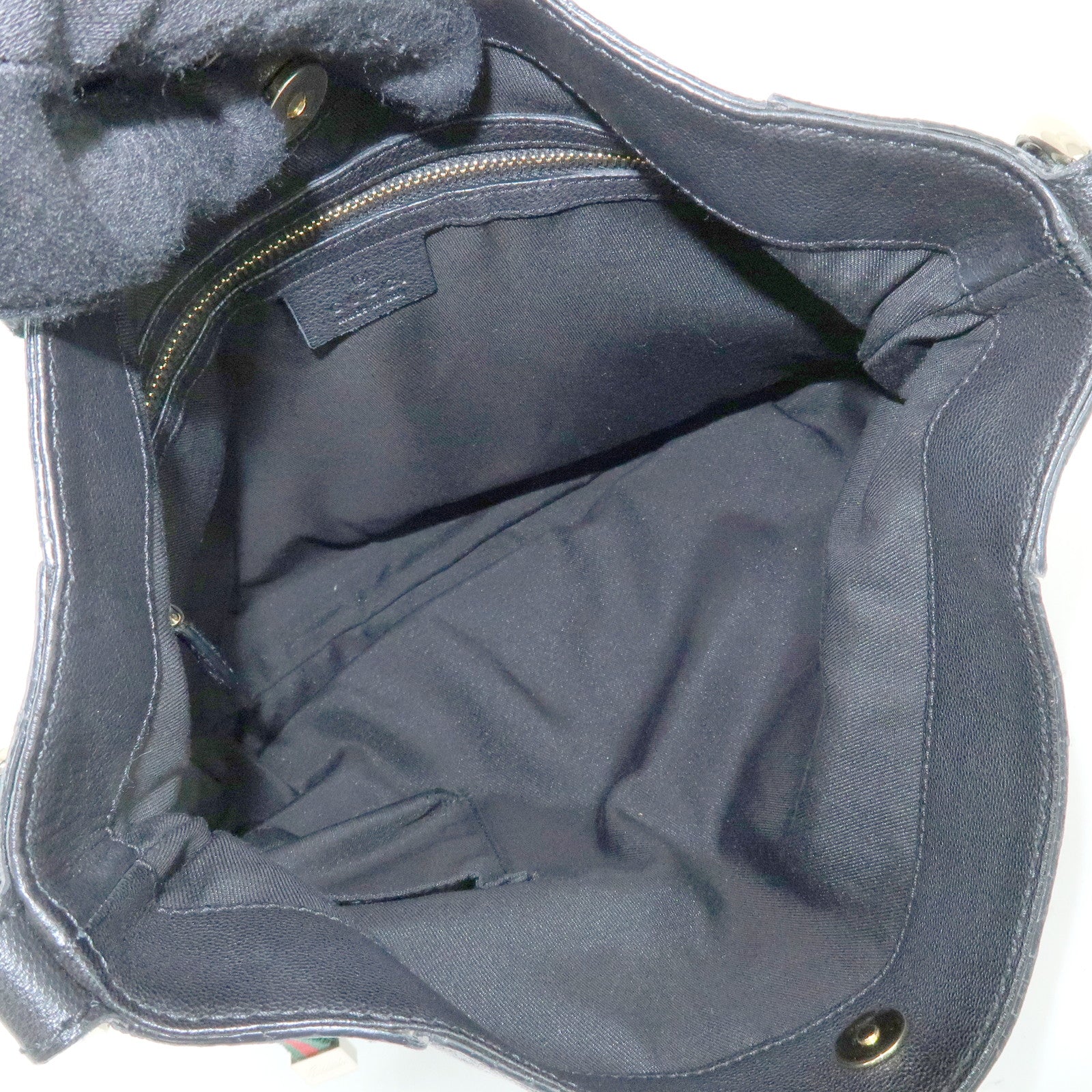 GUCCI Sherry Leather Shoulder Bag Hand Bag Black 154392