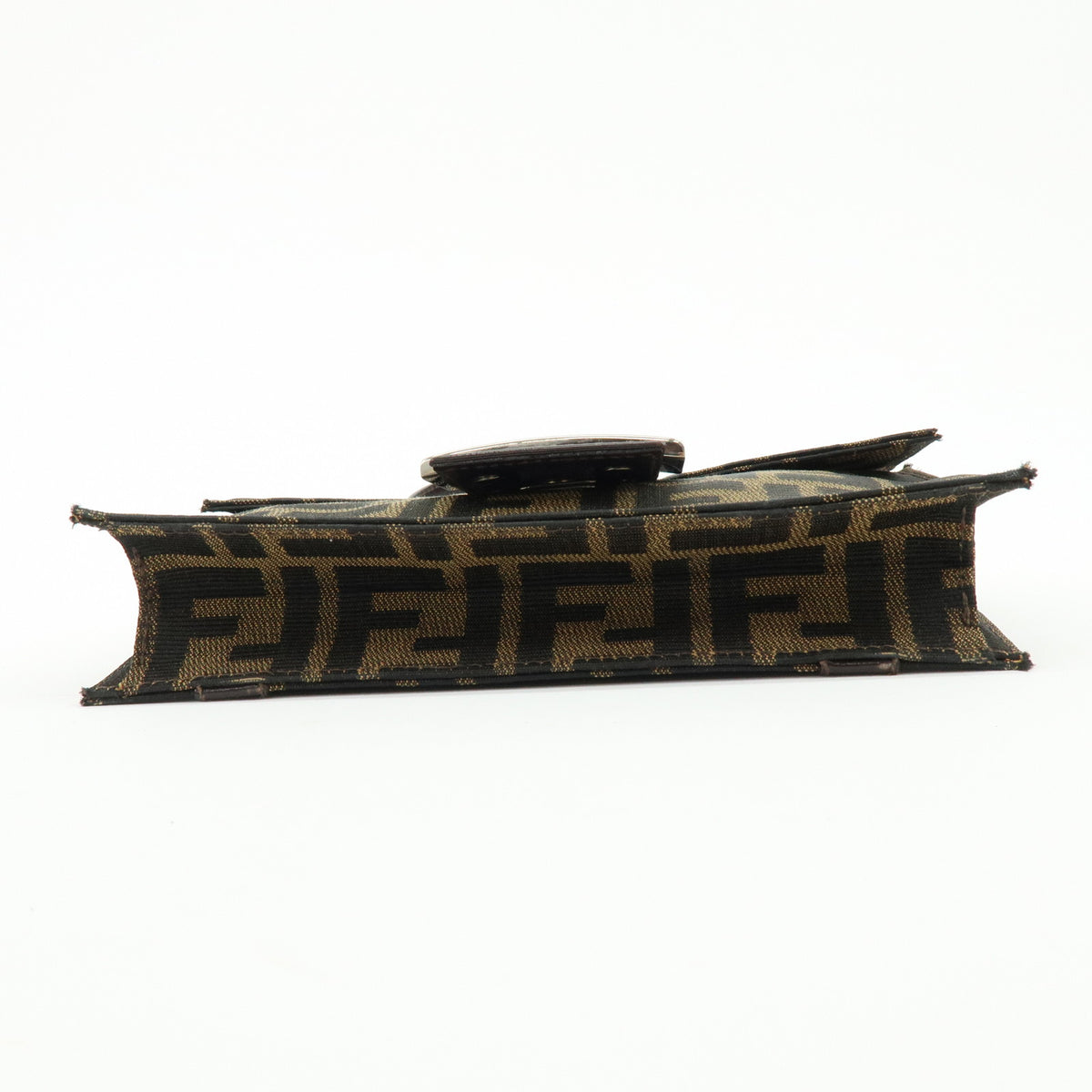 FENDI Zucca Jacquard Canvas Leather Shoulder Bag Brown Black 0915967002