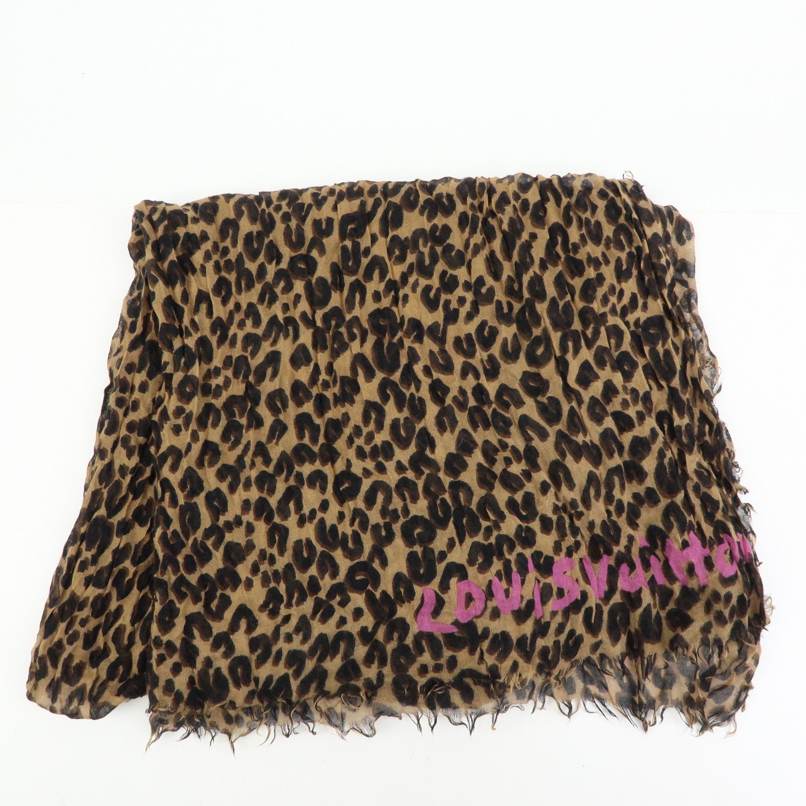 Louis Vuitton Etole Cashmere Silk Scarf Leopard Brown M72215