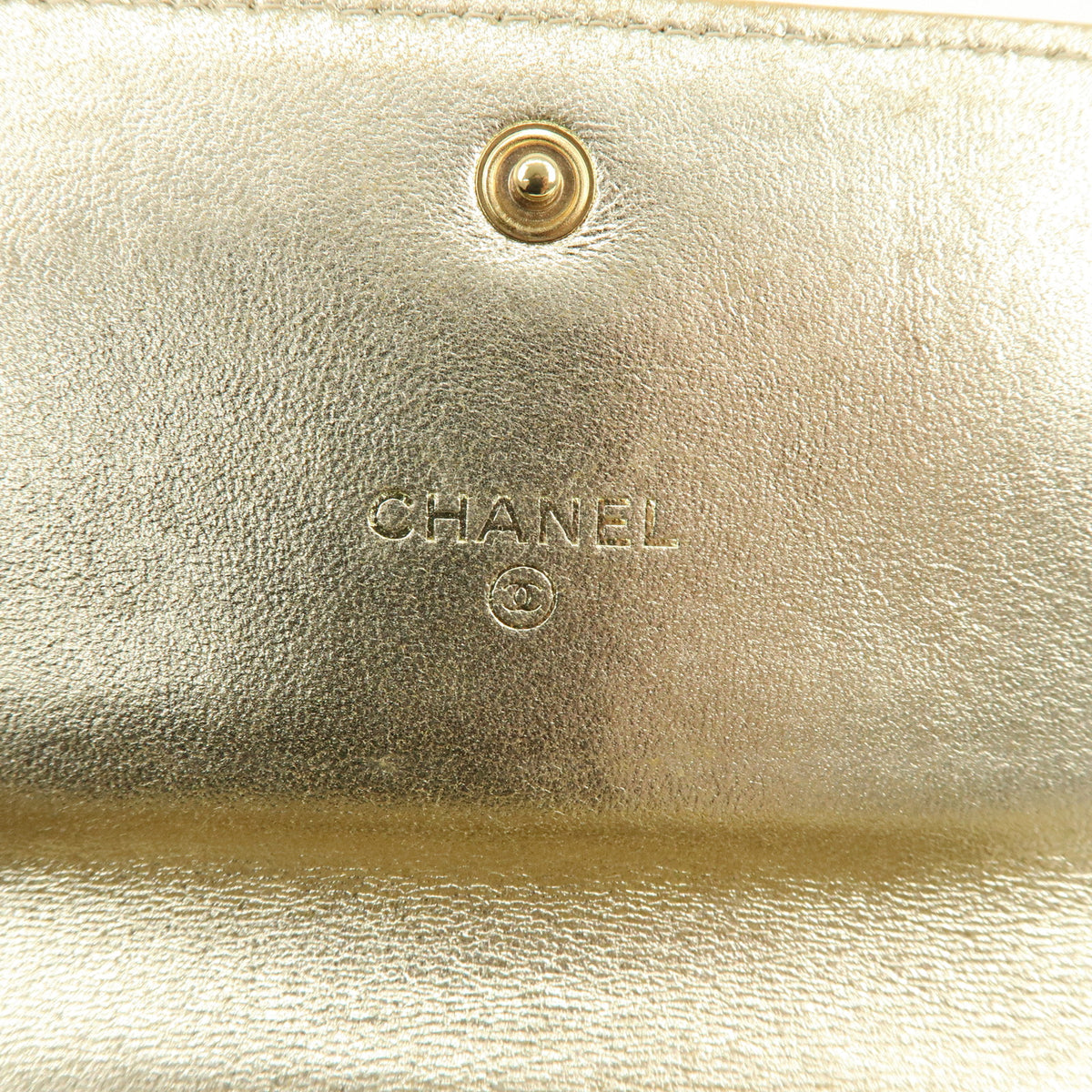 CHANEL COCO Mark Denim Long Wallet Indigo Blue Gold A31991