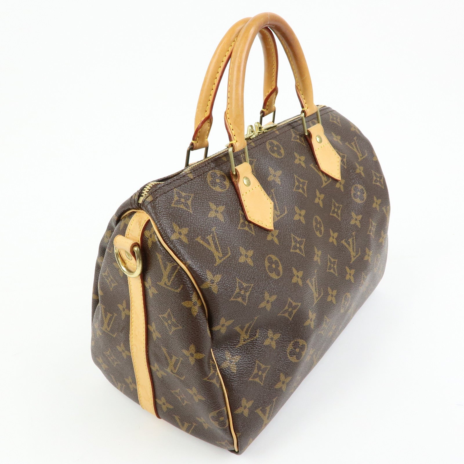 Louis Vuitton Monogram Speedy Bandouliere 30 Boston Bag Brown M40391