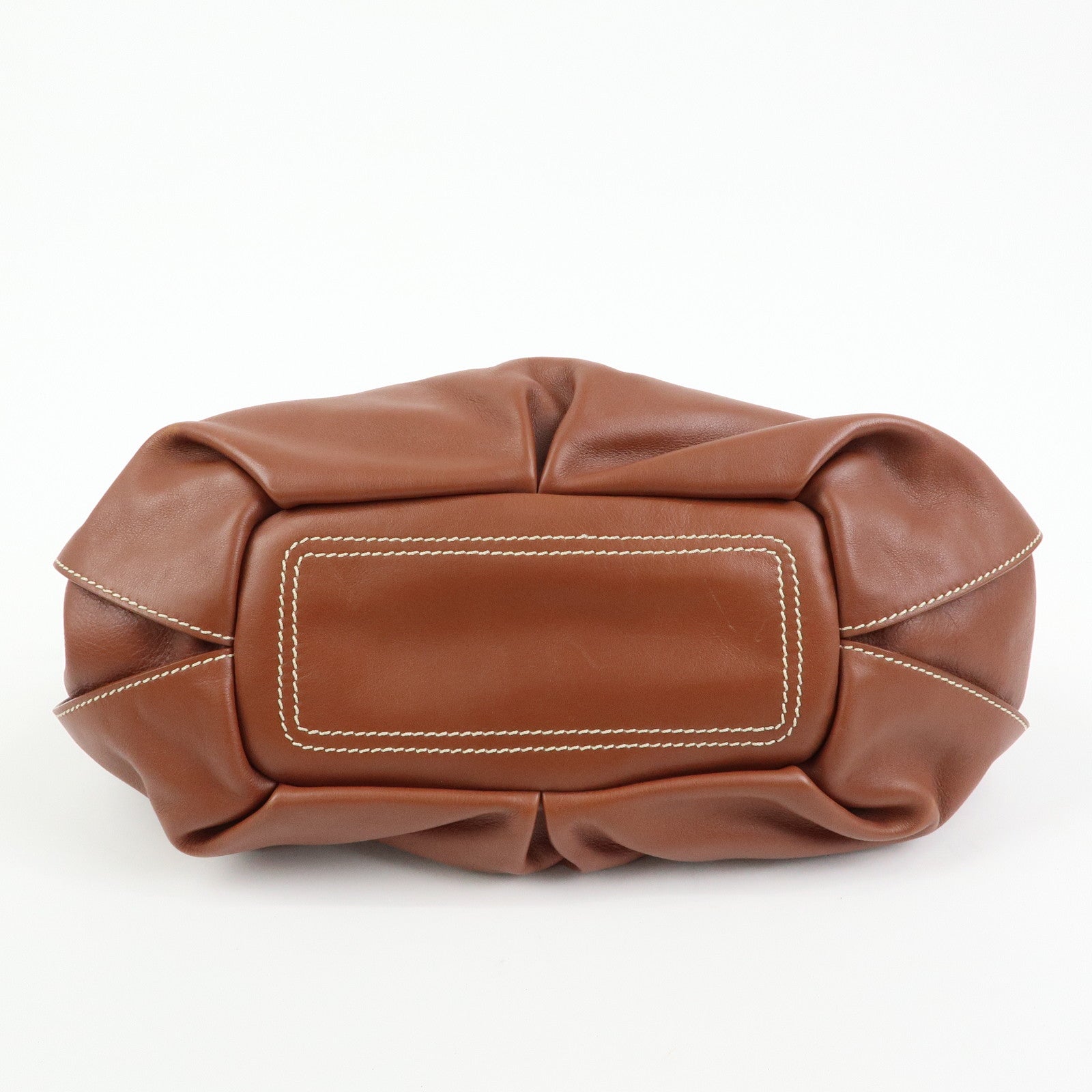 CELINE Bittersweet Leather Shoulder Bag Tote Bag Brown