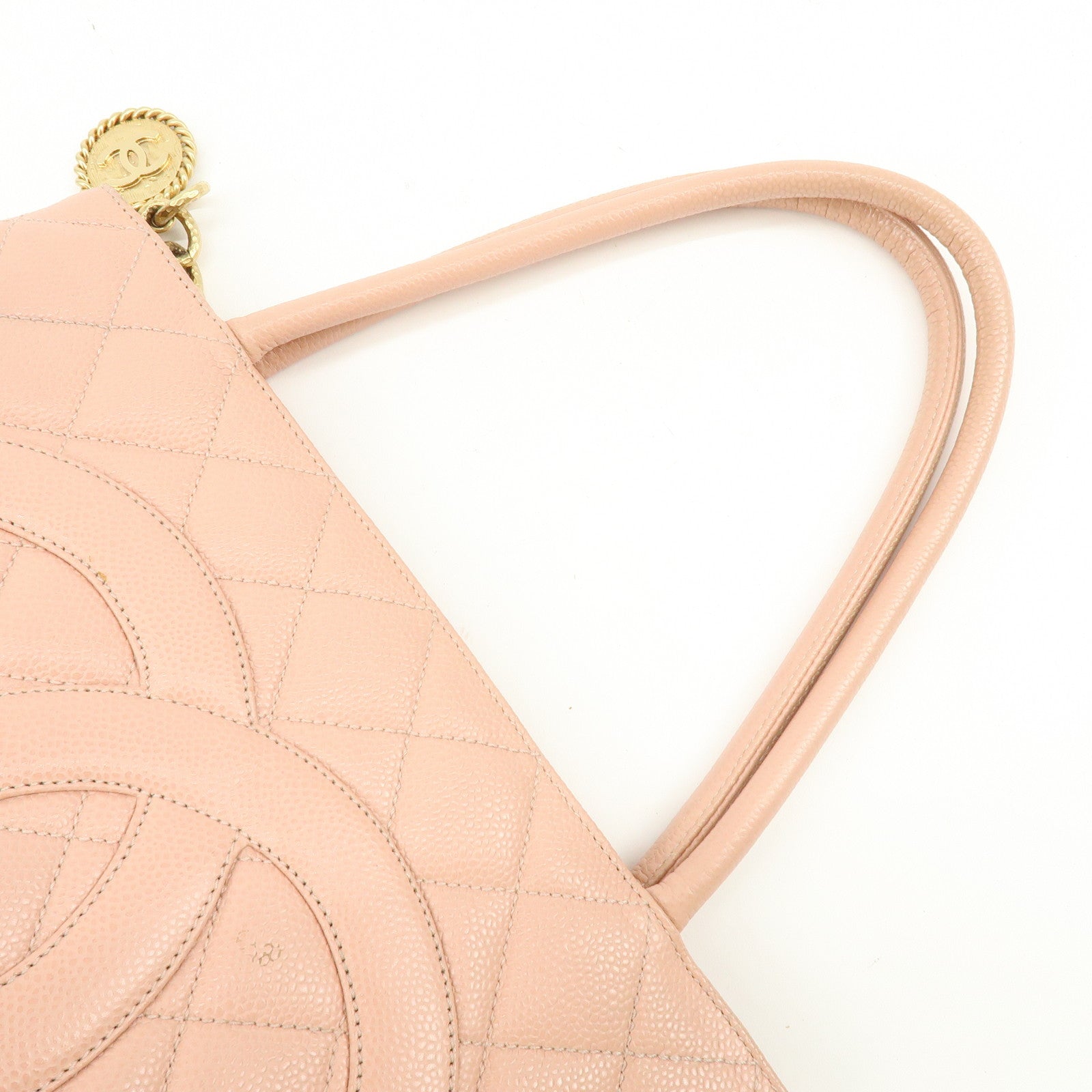 CHANEL Medallion Matelasse COCO Mark Caviar Skin Tote Bag A01804