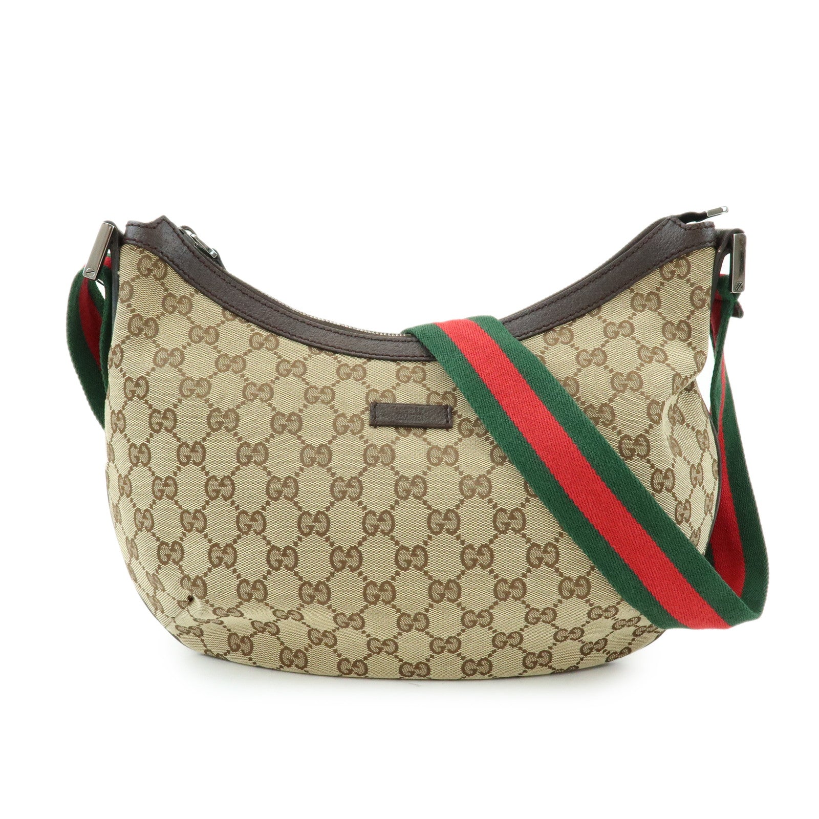 GUCCI Sherry GG Canvas Leather Shoulder Bag Beige Brown 181092