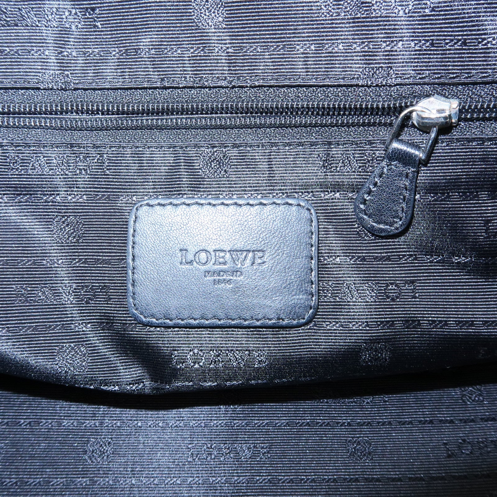 LOEWE Anagram Amazona 28 Leather Hand Bag Boston Bag Metallic Brown