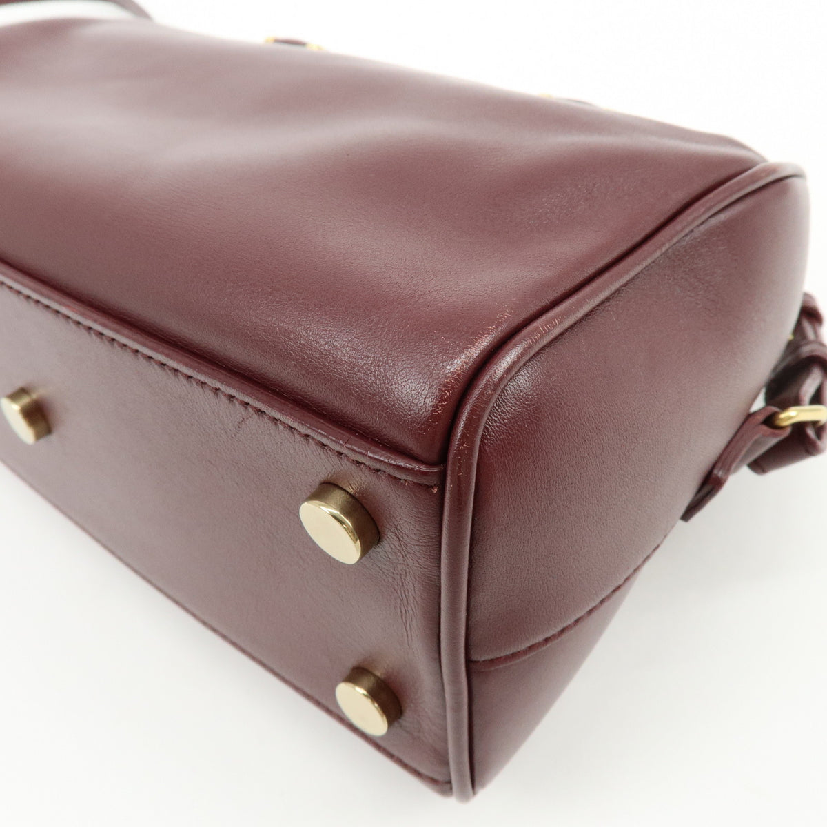 SAINT LAURENT PARIS Baby Duffle Leather 2WAY Bag Shoulder Bag Wine Red