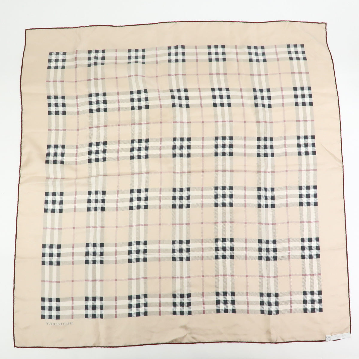 YSL BURBERRY Lot of 2 Silk 100% Scarf Nova Plaid Flower Blue Beige