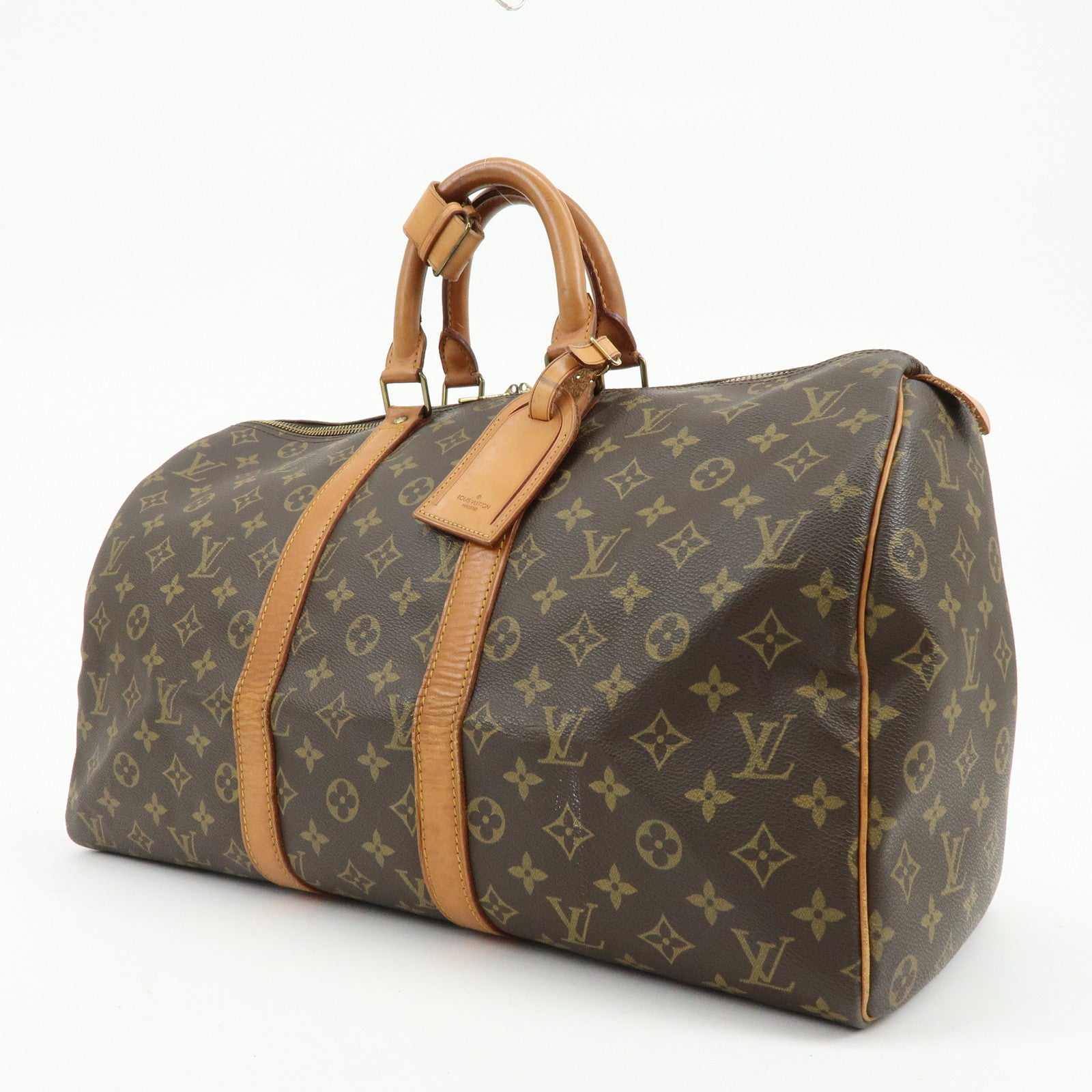Louis Vuitton Monogram Keep All 45 Boston Bag Brown M41428