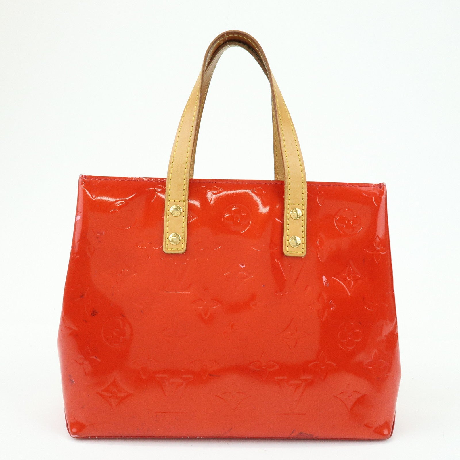 Louis Vuitton Monogram Vernis Reade PM Hand Bag Rouge M91088