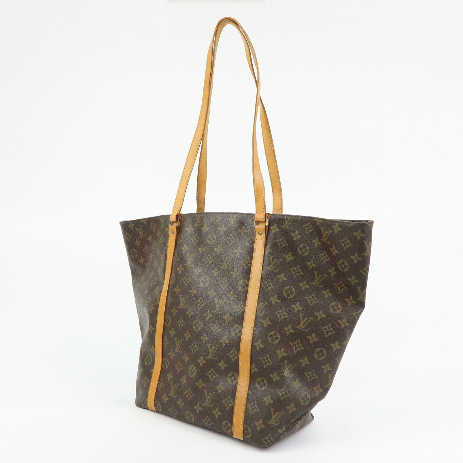 Louis Vuitton Monogram Sac Shopping GM Canvas Shoulder Bag Brown M51110