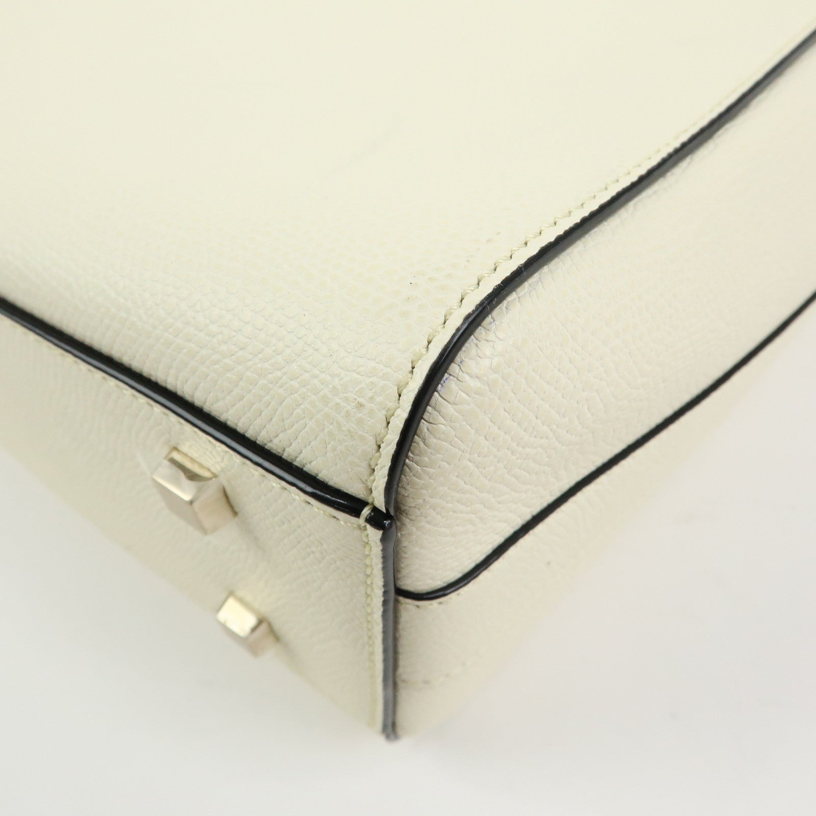 Valextra Brera Calf Leather Shoulder Bag Hand Bag White