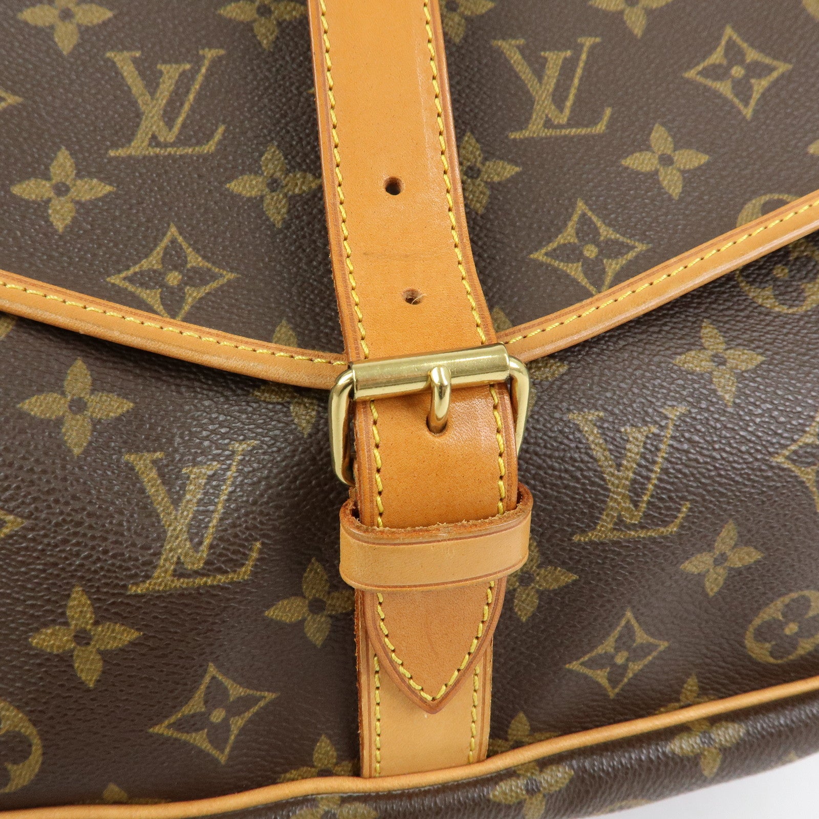 Louis Vuitton Monogram Saumur 35 Shoulder Bag Brown M42254