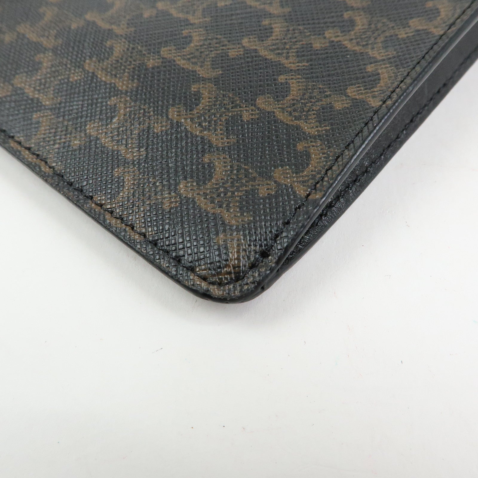 CELINE Triomphe PVC Leahter Mobile Pouch Phone Case Black Brown