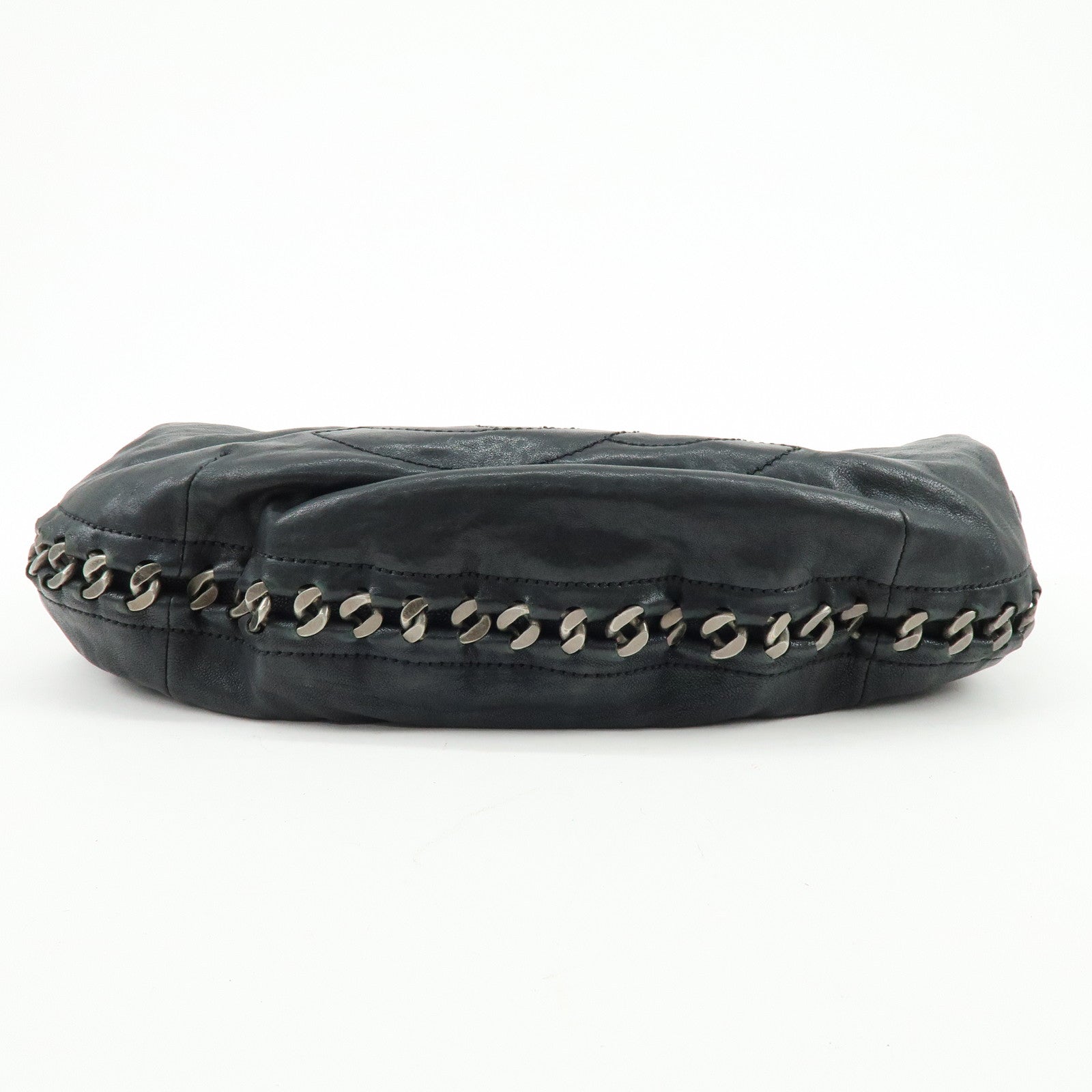 CHANEL Luxury Line COCO Mark Calf Leather Shoulder Bag Hand Bag Black
