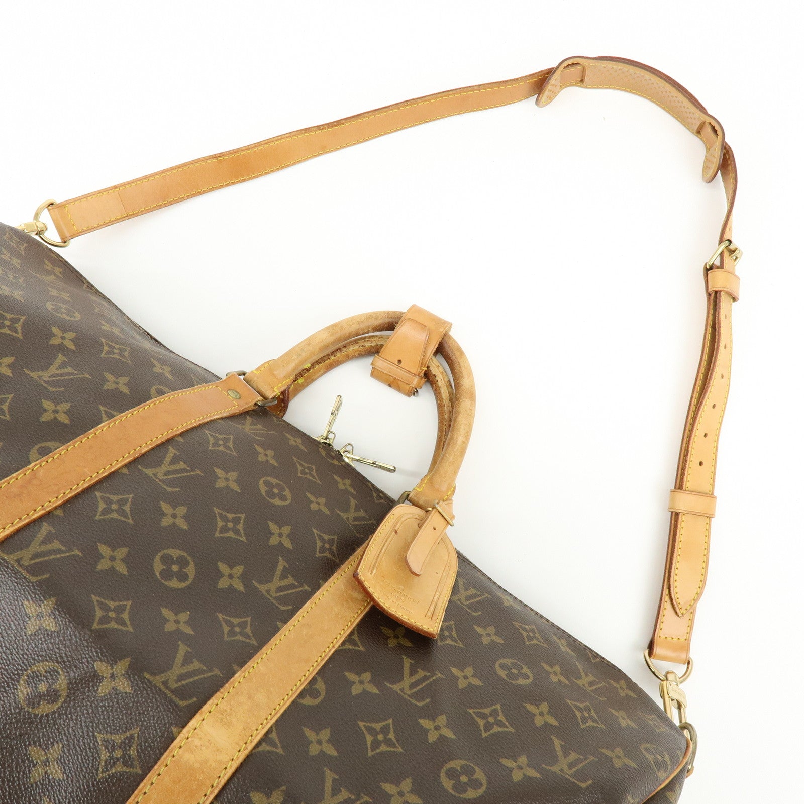 Louis Vuitton Monogram Keep All Bandouliere 50 Boston Bag Brown M41416