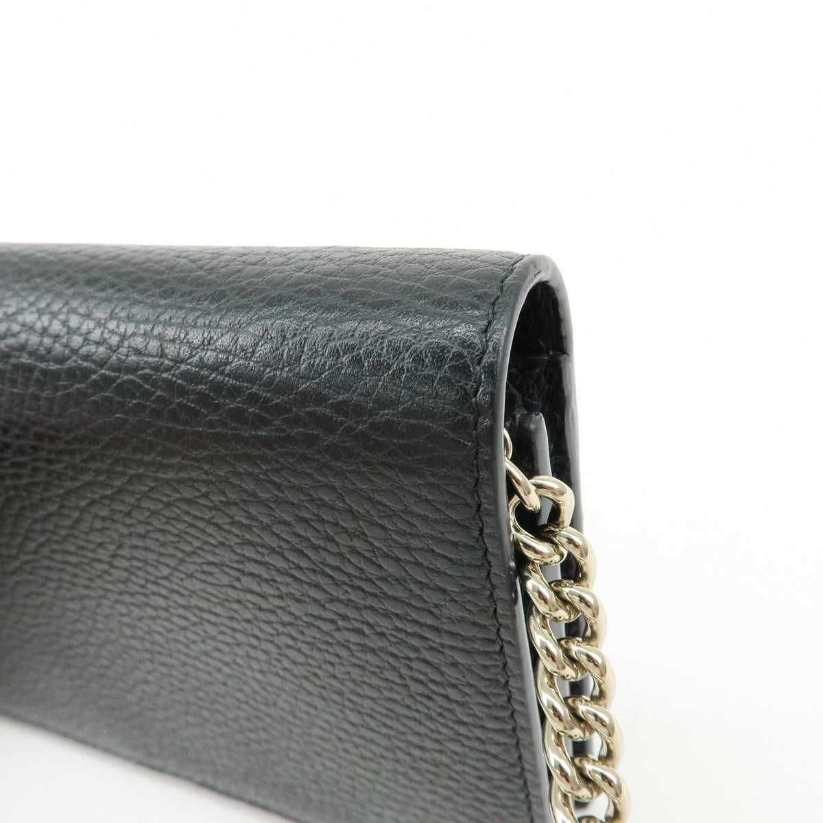 GUCCI Interlocking G Calf Leather Chain Wallet Shoulder Bag 466506