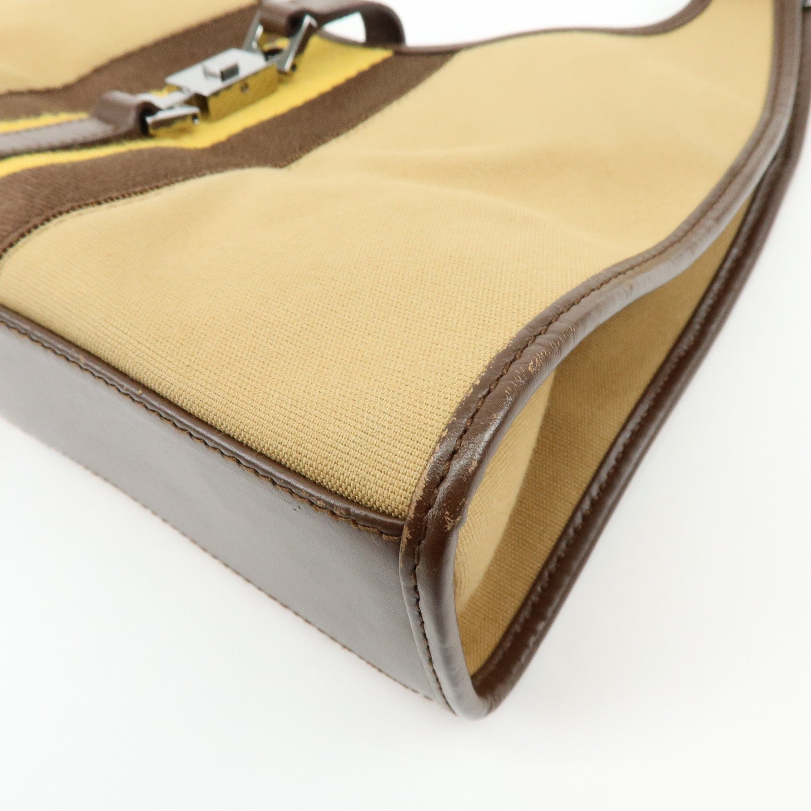 GUCCI Jackie Sherry Canvas Leather Shoulder Bag Hand Bag 002.1068