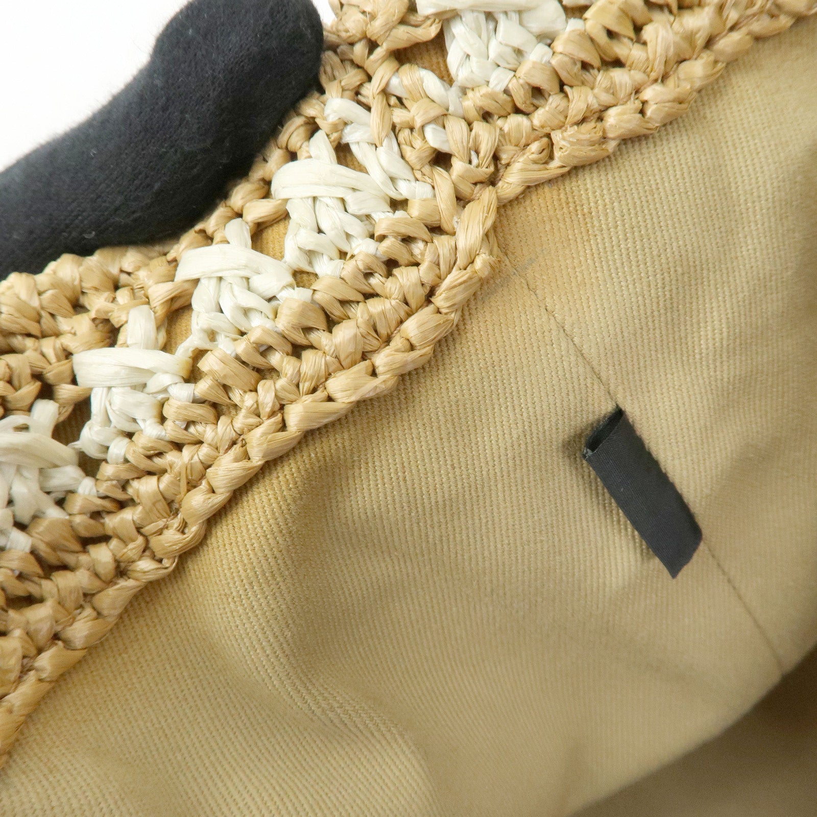 PRADA Canapa Raffia 2Way Bag Hand Bag Shoulder Bag Beige BN2888