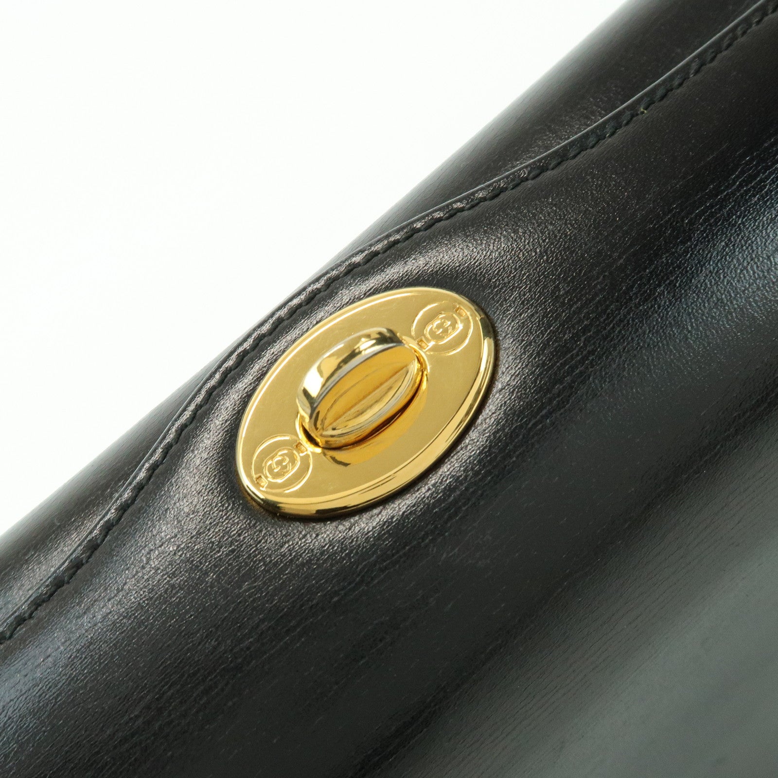 GUCCI Old Gucci Leather Hand Bag Top Handle Bag Black 000・26・0025