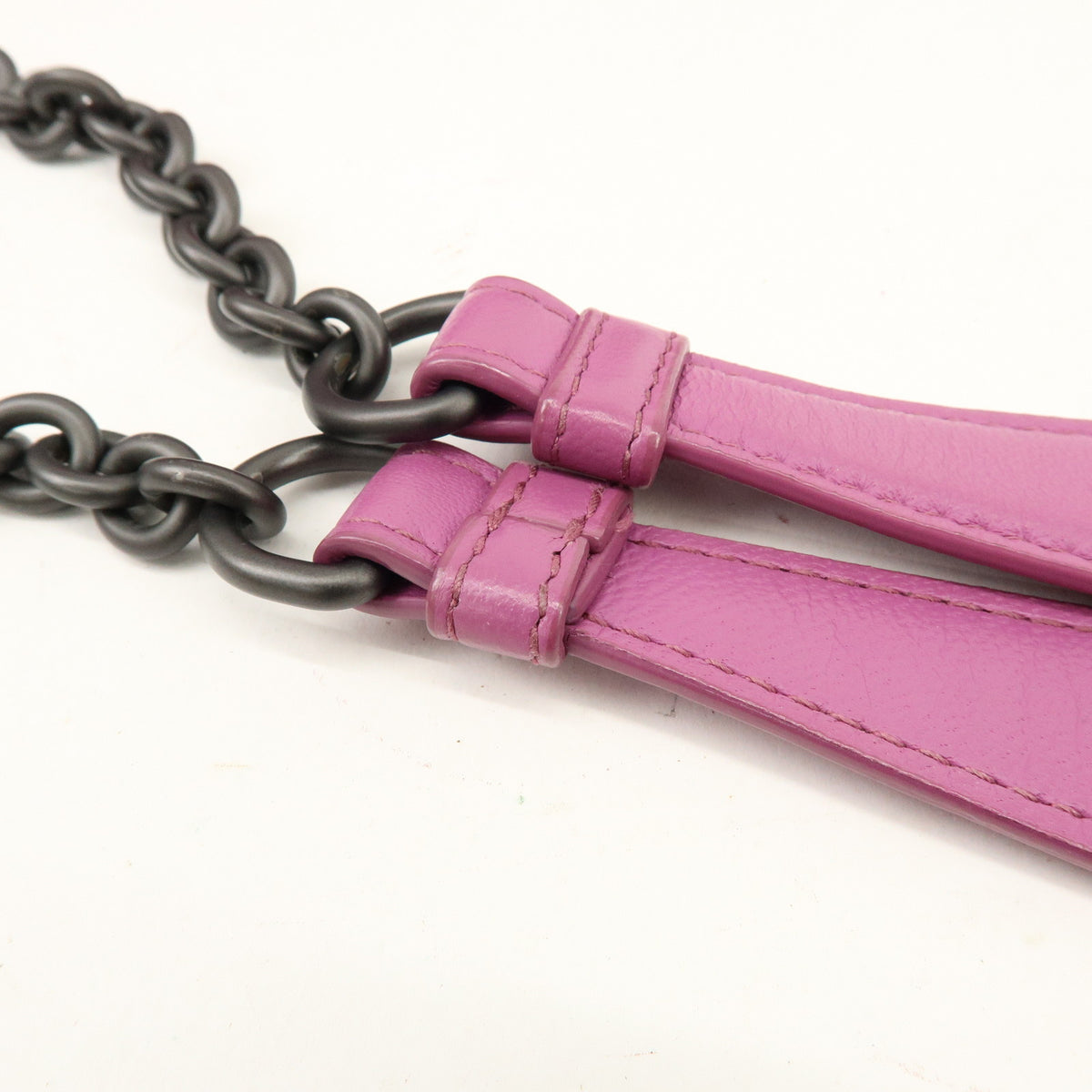 BOTTEGA VENETA Intrecciato Leather Chain Shoulder Bag Purple