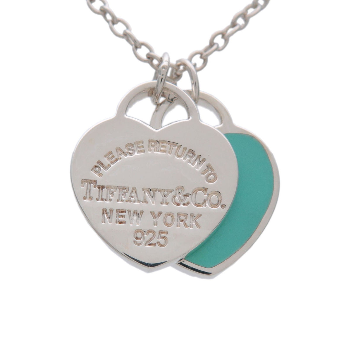 Tiffany & Co Return to Tiffany Mini Double Heart Tag Necklace SV925