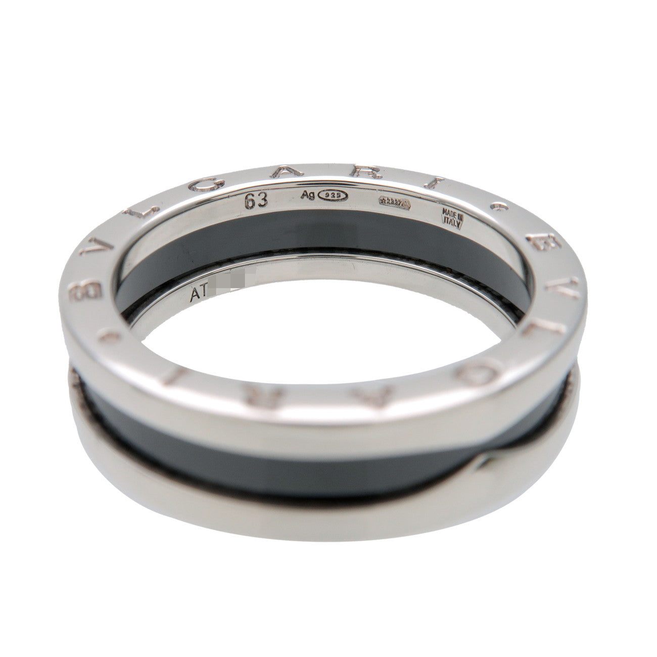 BVLGARI B-Zero1 Save the Children Ring SV925 Black Ceramic #63 US10.25