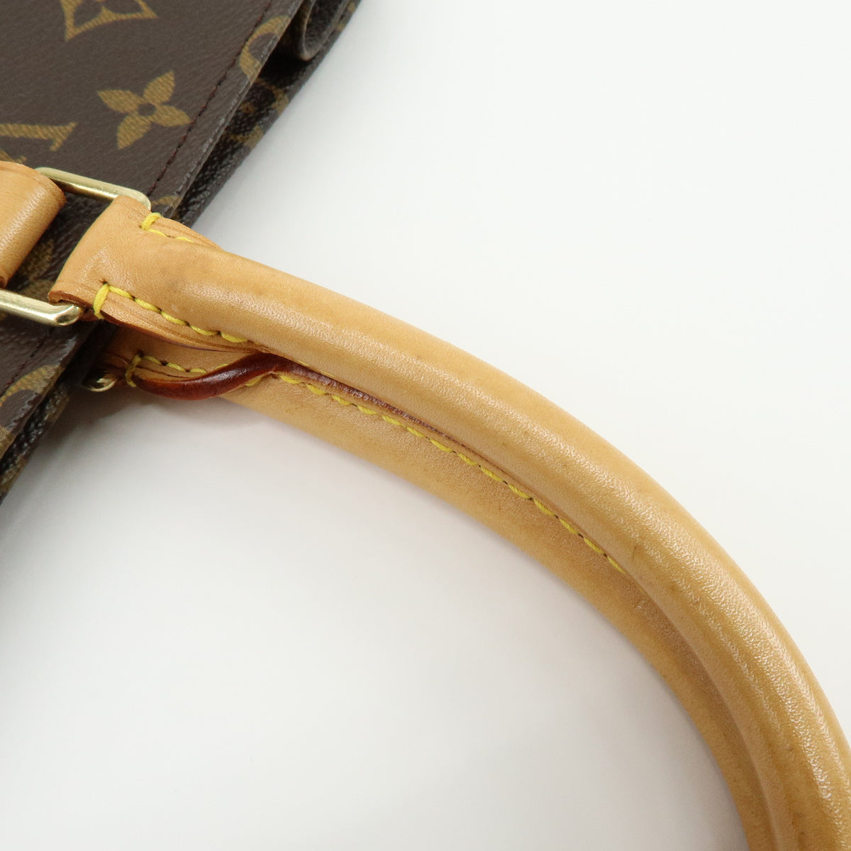 Louis Vuitton Monogram Sac Plat Tote Bag Hand Bag Brown M51140
