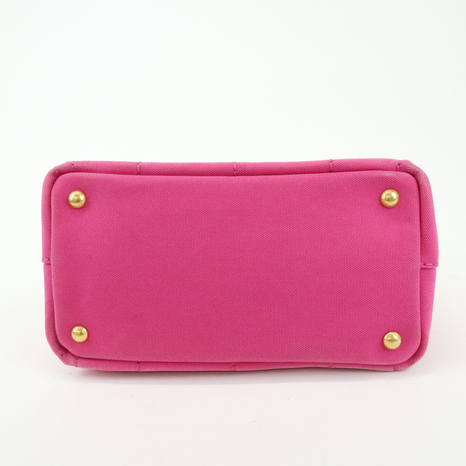 PRADA Triangle Logo Canapa Mini Canvas Tote Hand Bag Pink BN2439
