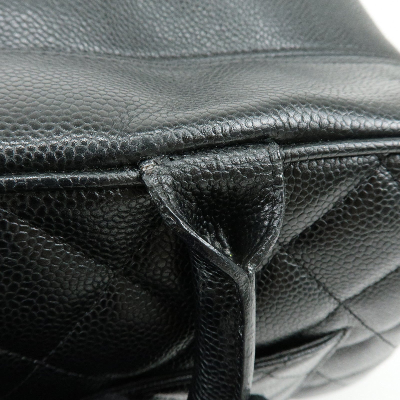 CHANEL Matelasse COCO Mark Caviarskin Boston Bag Hand Bag Black A20997