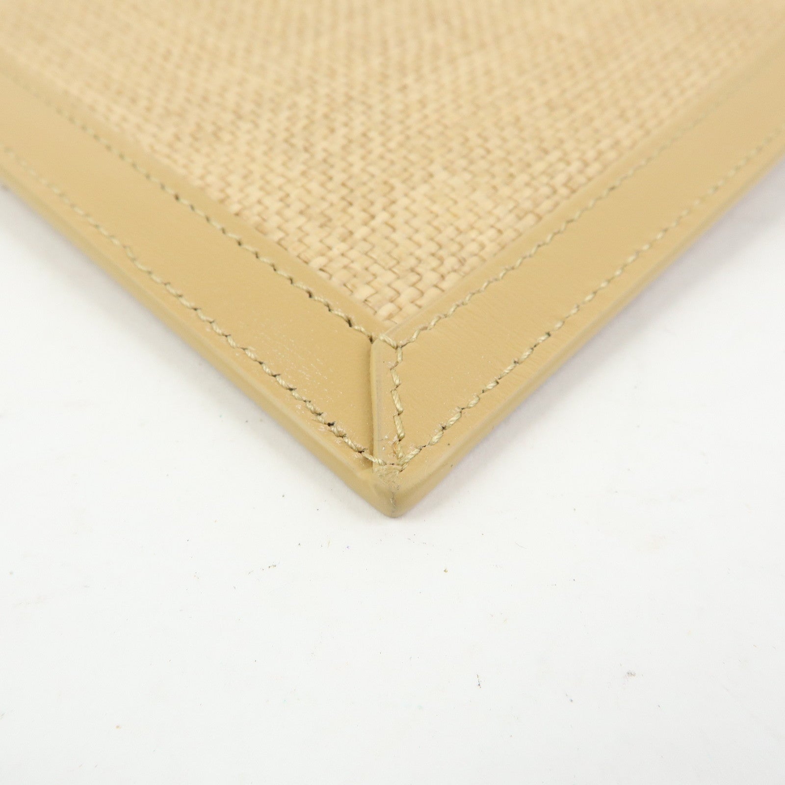 SAINT LAURENT PARIS Uptown Pouch Straw Leather Clutch Bag 565739