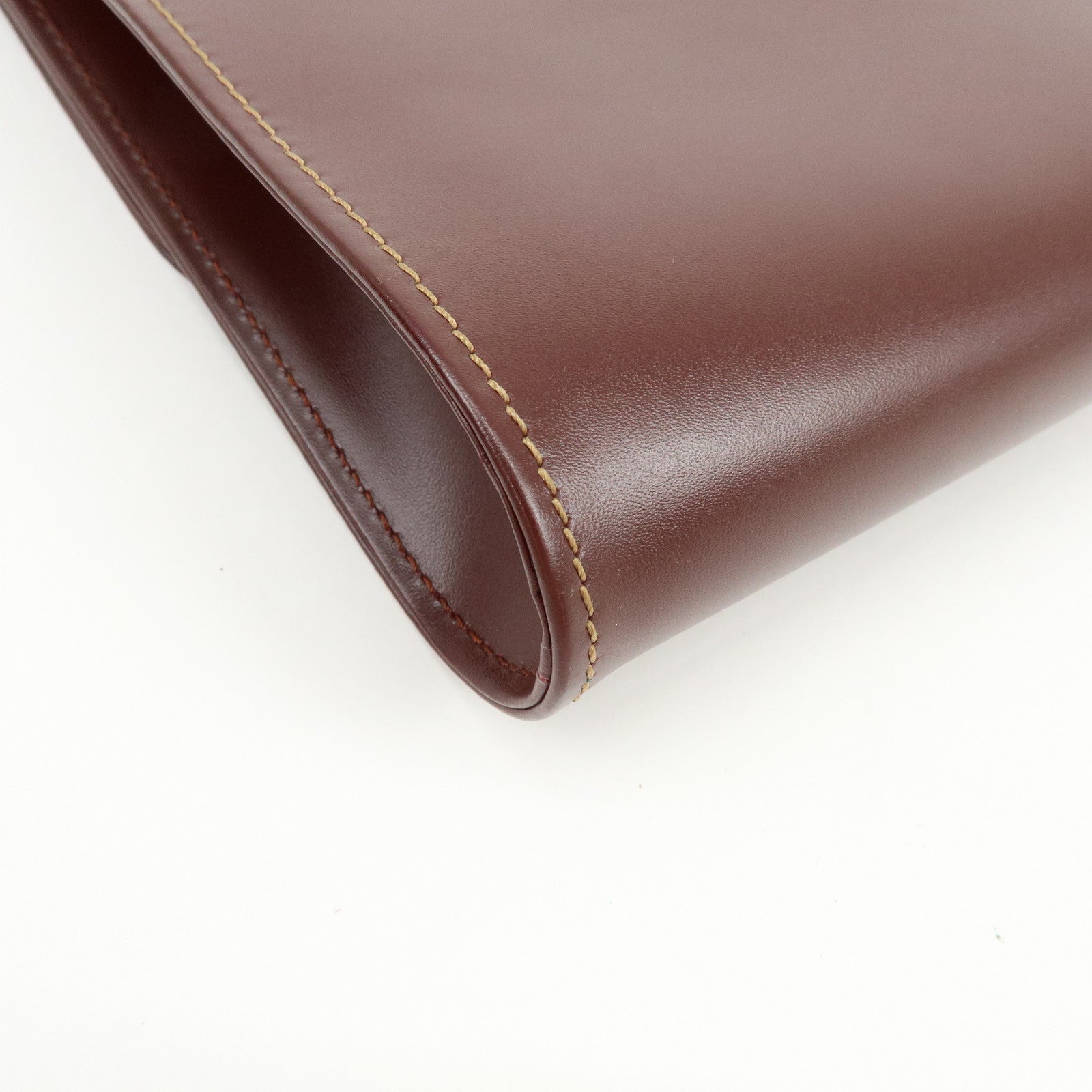 Cartier Must de Cartier Leather Clutch Bag Flat Pouch Bordeaux