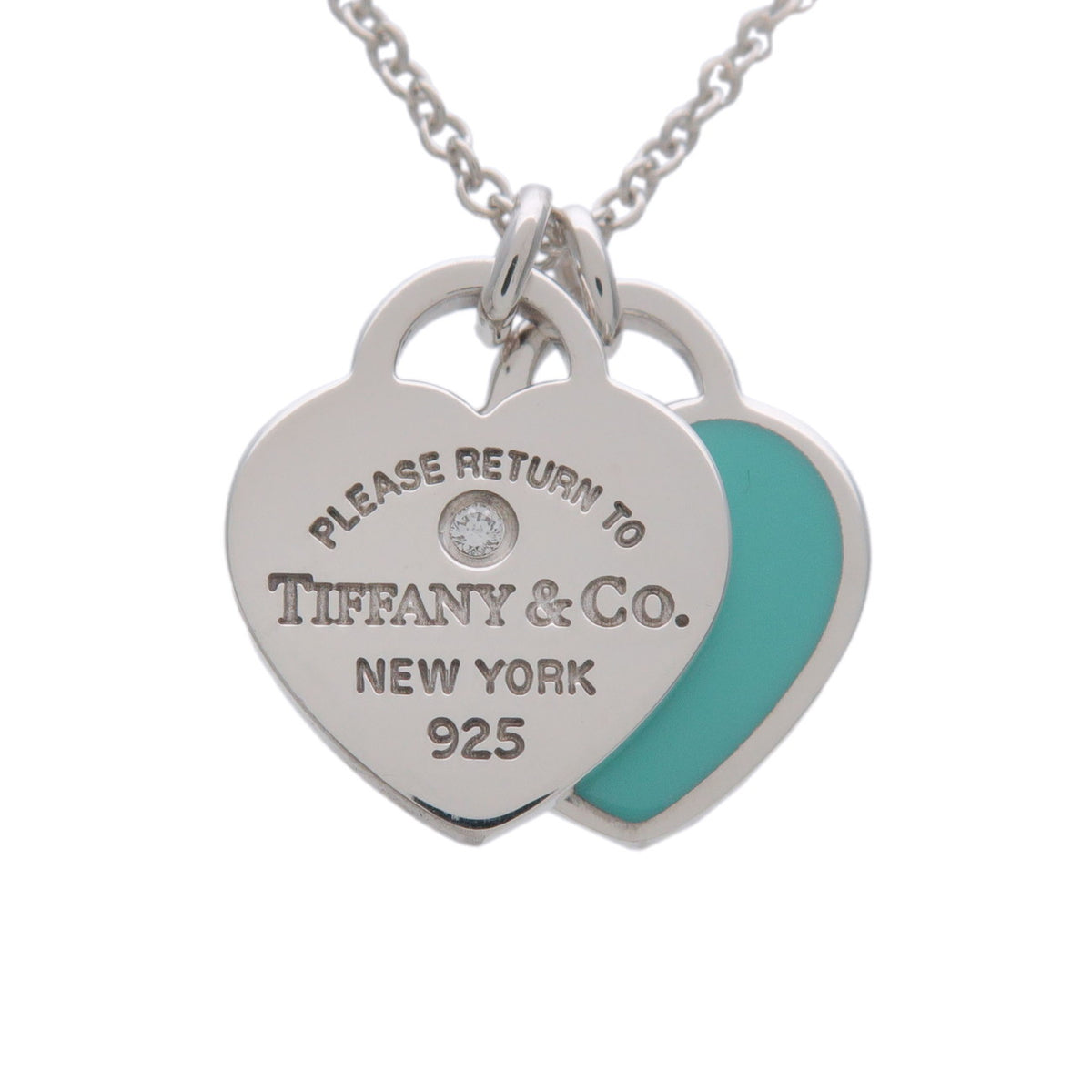 Tiffany & Co Return to Tiffany Double Heart Tag 1P Diamond Necklace