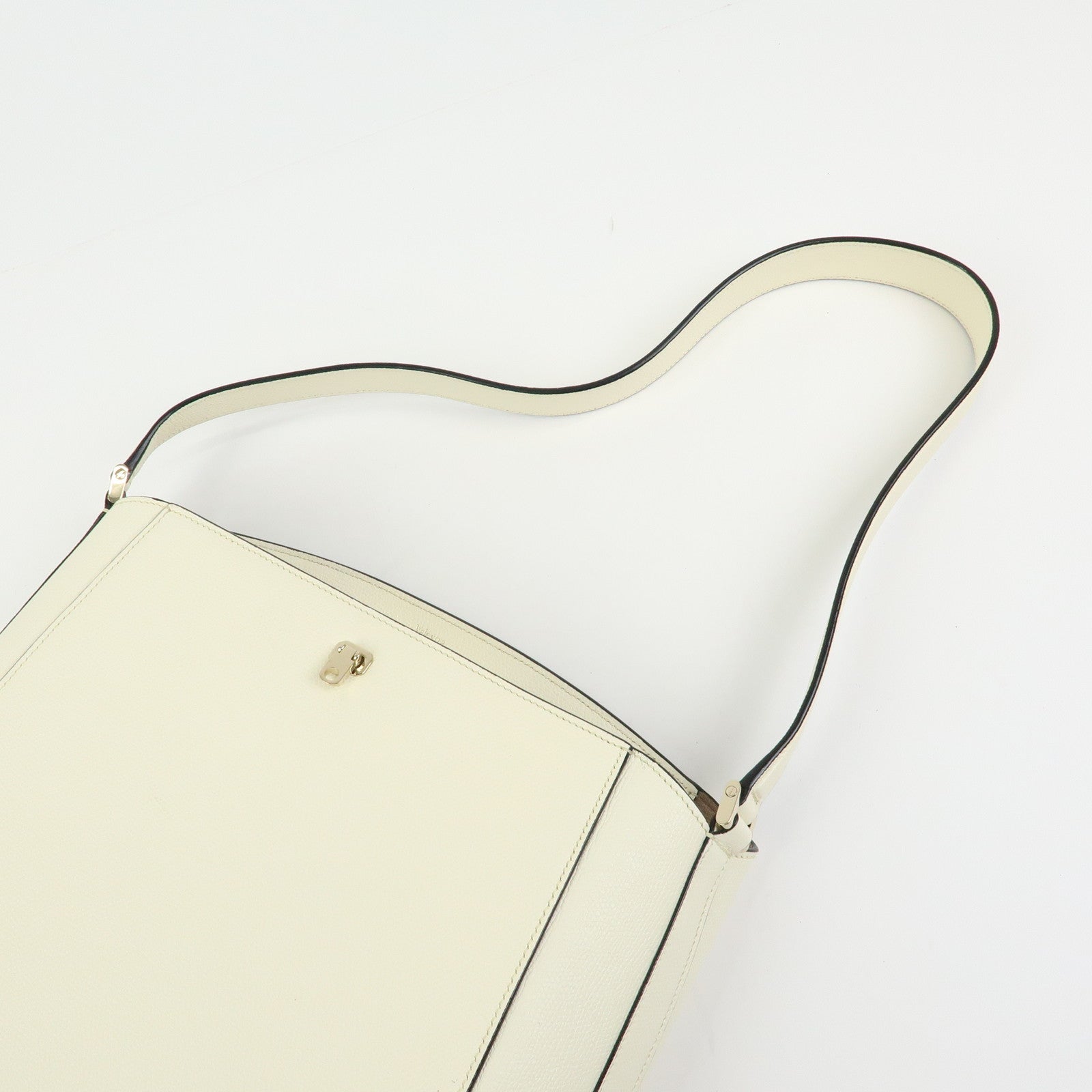 Valextra Brera Calf Leather Shoulder Bag Hand Bag White