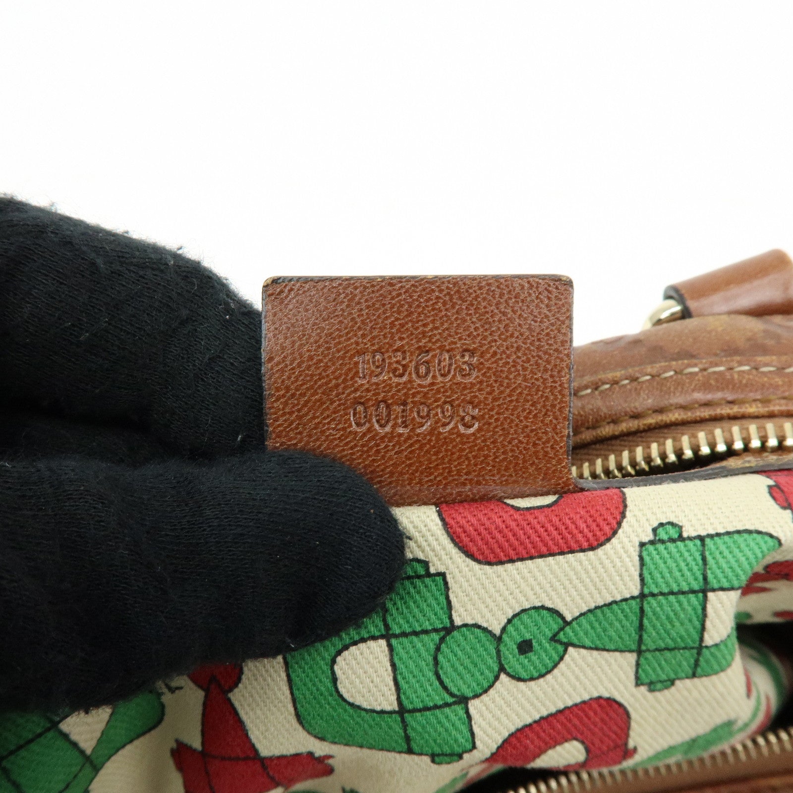 GUCCI Guccissima Leather Boston Bag Hand Bag Brown 193603