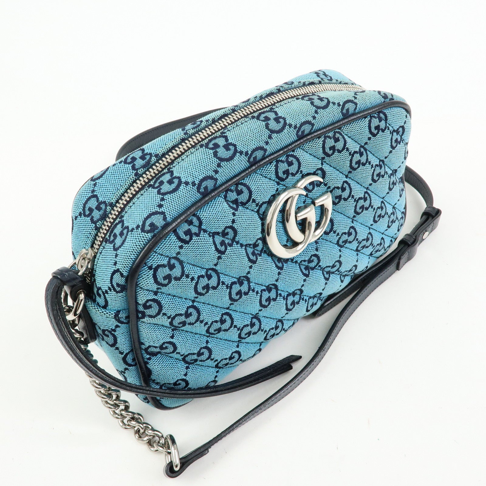 GUCCI GG Marmont Shoulder Bag Crossbody Bag Blue Dark Navy 447632